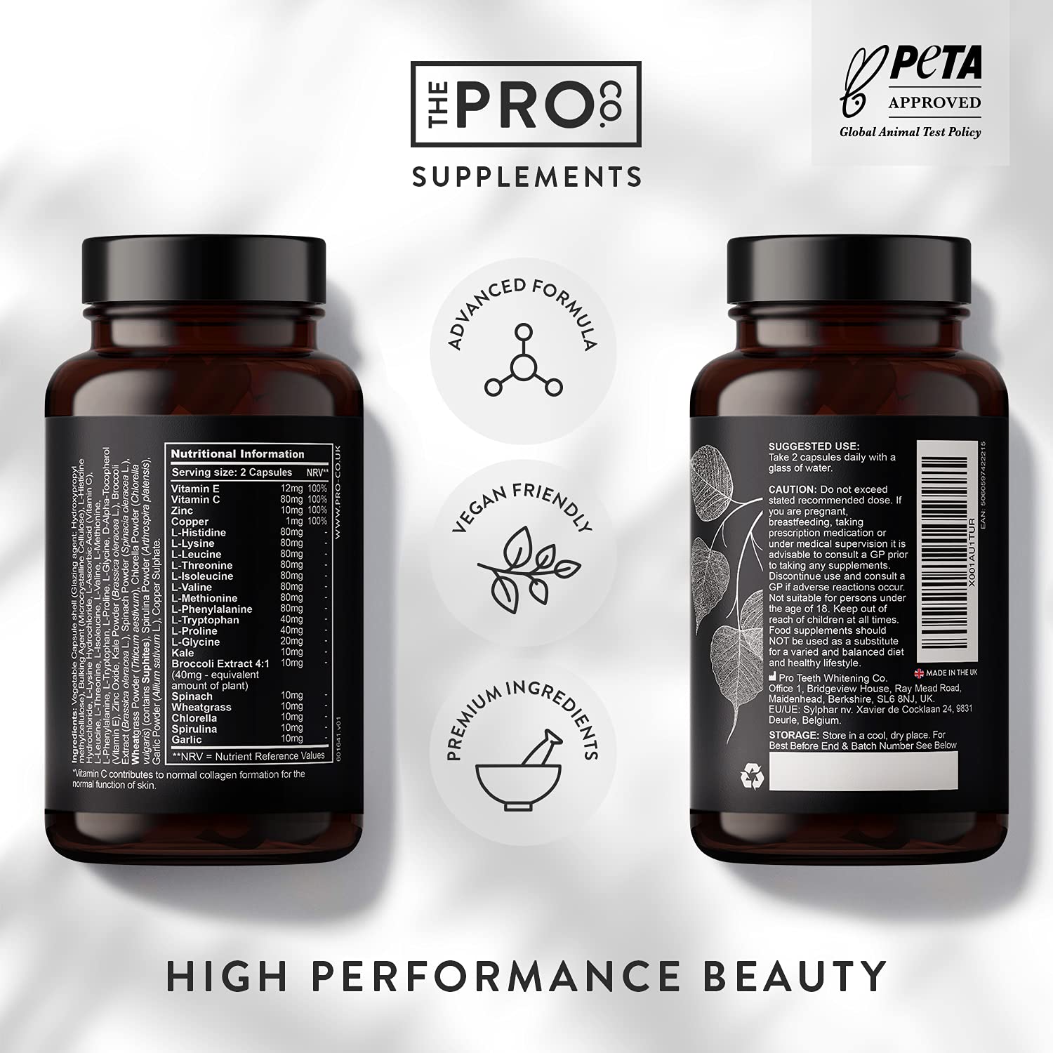 Premium Vegan Collagen Booster Supplement - Hair Skin & Nails Vitamins The Pro Co buy supplements canada