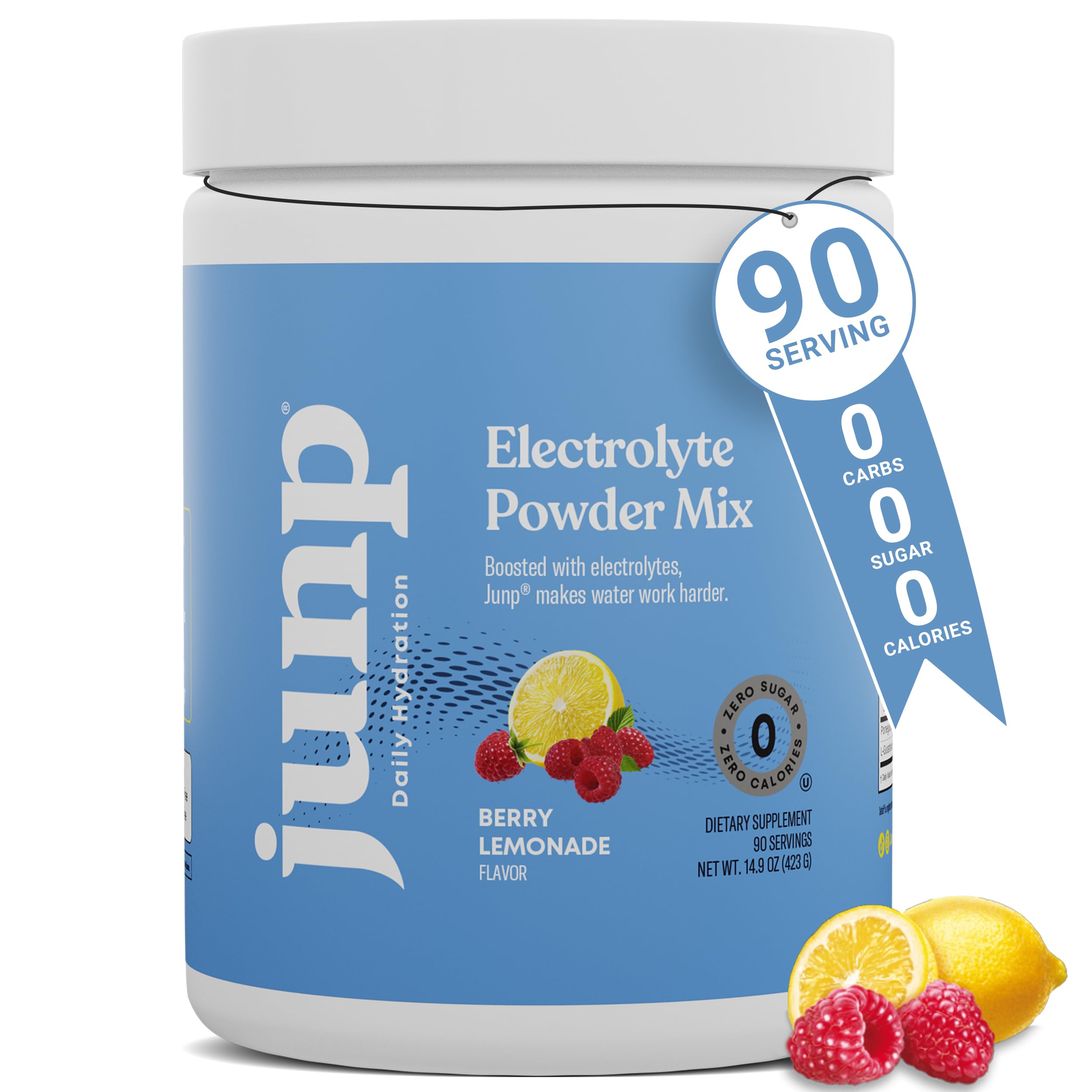 JUNP Electrolytes Powder No Sugar No Carbs – Berry Lemonade Keto Electrolyte Drink Mix - Potassium & Salt Hydration Powder Electrolytes - Zero Calorie Sugar Free Electrolyte Powder, 90 Servings JUNP buy supplements canada