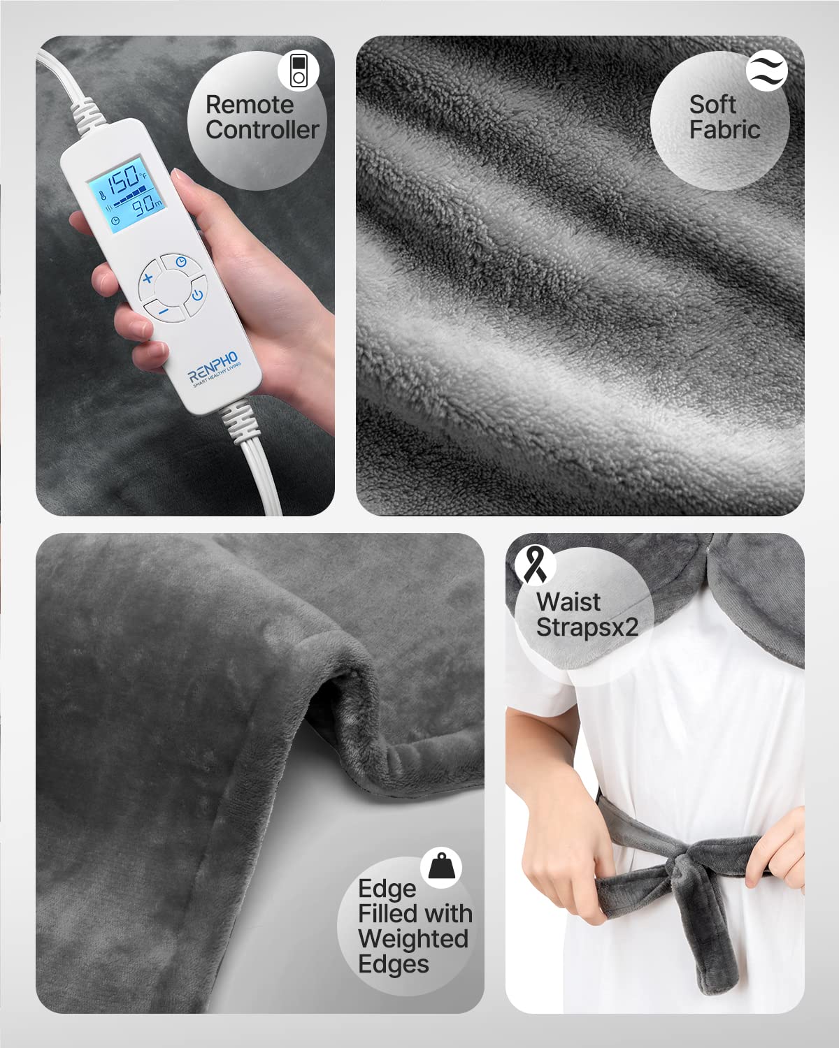 RENPHO Weighted Heating Pad for Back Pain Relief, FSA HSA Eligible, Electric Heat Pads RENPHO buy supplements canada