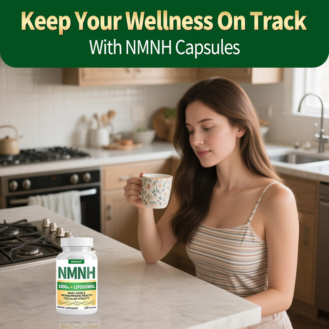 NMNH Supplement 1000mg - Nicotinamide Mononucleotide Alternative, Boost NAD+ with Liposomal Resveratrol & Nicotinamide Riboside NR, for Healthy Cellular, Aging, Energy, 120 Vegan Non-GMO Capsules Qmiozzy buy supplements canada