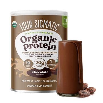 Four Sigmatic Organic Plant-Based Protein Powder | Clean Vegan Protein Elevated with Lion’s Mane, Chaga, Cordyceps and More for Brain Function and Immune Support | Creamy Cacao, 21.16 oz Four Sigmatic buy supplements canada