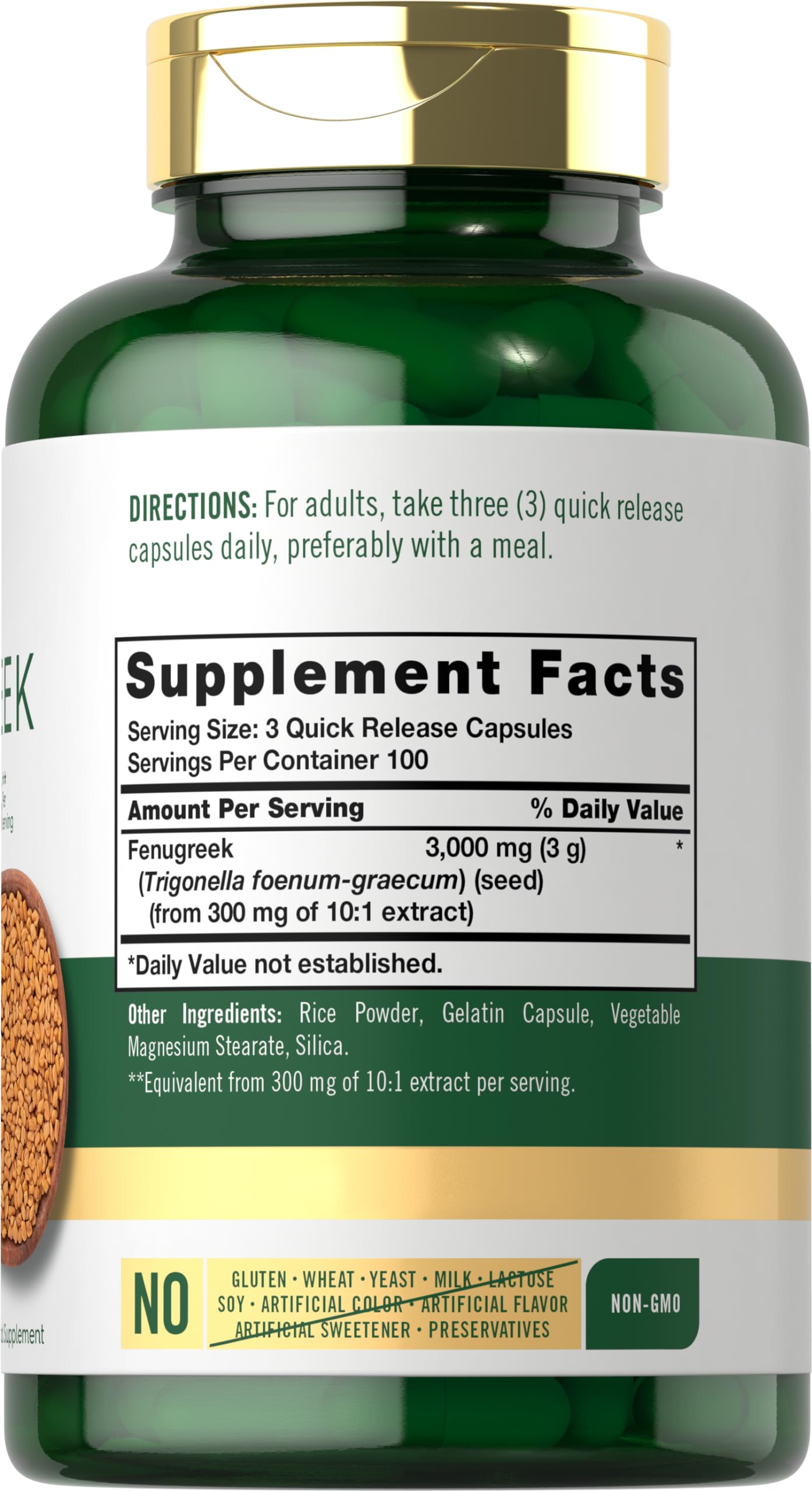 Carlyle Fenugreek Capsules 3000 mg | 300 Count | Non-GMO & Gluten Free Extract Carlyle buy supplements canada