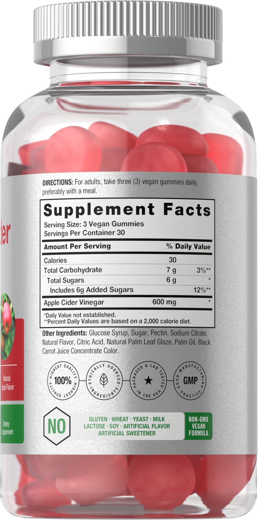 Vegan Apple Cider Vinegar Gummies | 90 Count | ACV Supplement | Natural Apple Flavor Horbäach buy supplements canada