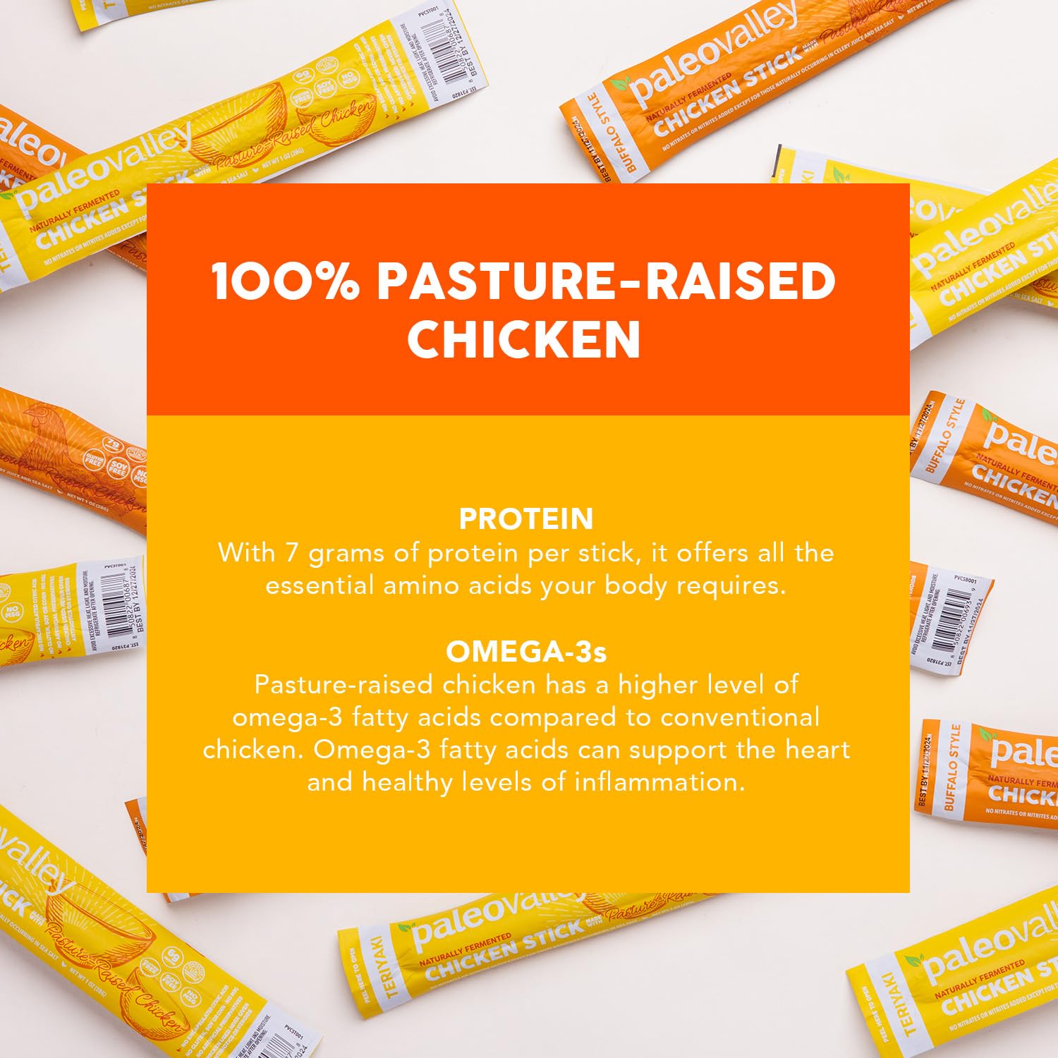 Paleovalley Pasture-Raised Chicken Sticks – 10 Pack – 7g Protein per Stick – Keto-Friendly, Paleo, Gluten-Free, Nitrate-Free – On-the-Go Snack (10 Pack, Teriyaki) Paleovalley buy supplements canada