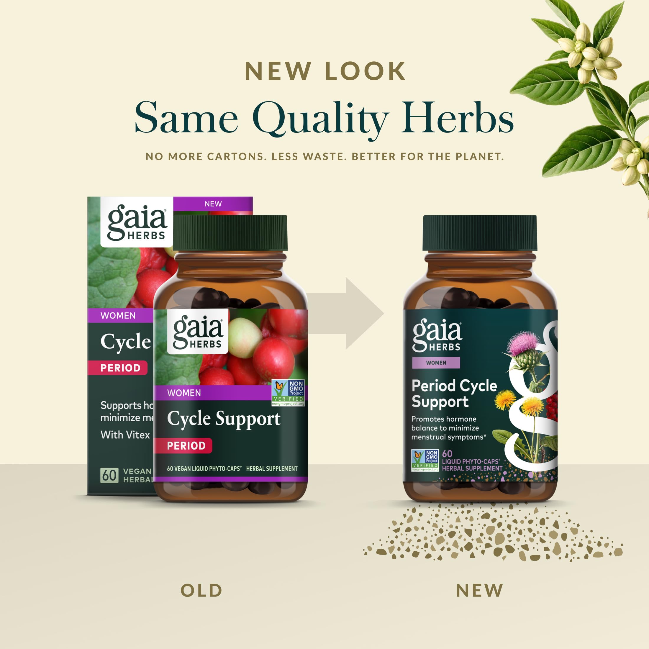Gaia Herbs Period Cycle Support - Supports Hormone Balance & PMS Relief* - Herbal Supplement with Vitex Berry & Schisandra - Free from Gluten, Dairy & Soy - 60 Vegan Capsules (60 Servings) Gaia Herbs buy supplements canada