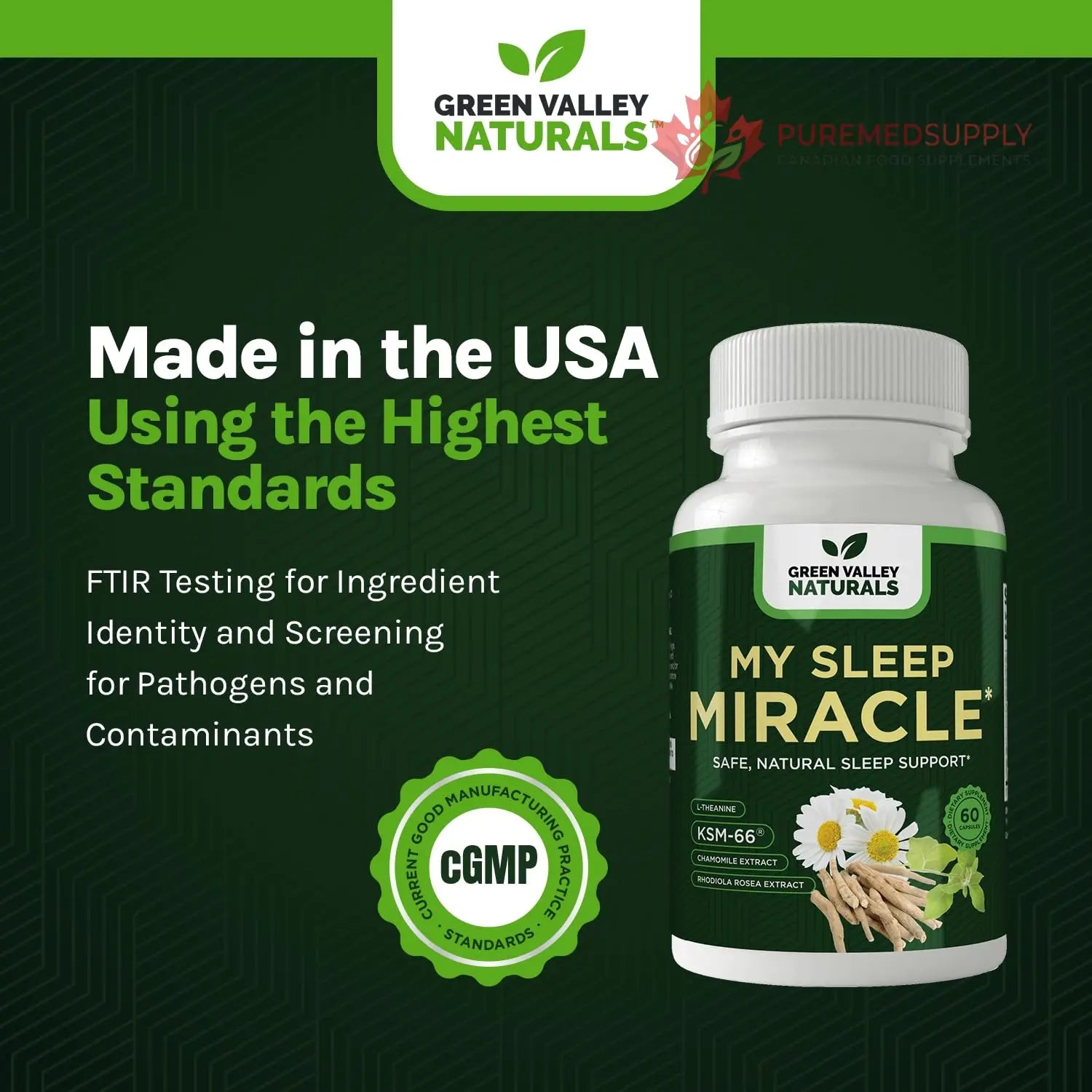 GREEN VALLEY NATURALS My Sleep Miracle Vegan Sleep Support Supplement | Melatonin-Free Formula | Ashwagandha, Chamomile & L-Theanine | Promotes Calm, Relaxation & Restful Sleep | 60 Capsules GREEN VALLEY NATURALS buy supplements canada