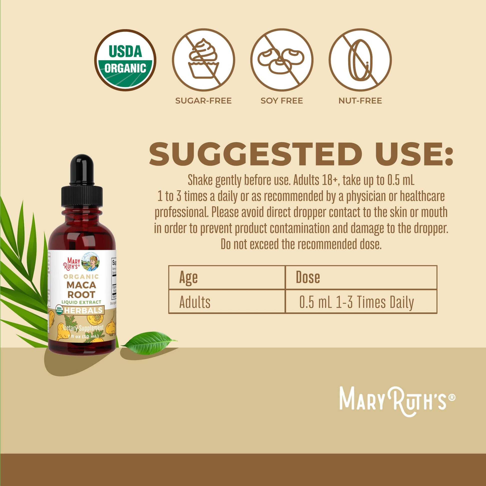 MaryRuth’s USDA Organic Maca Root Liquid Drops | Vegan | Non-GMO | Gluten Free | Alcohol Free | 1 Fl Oz MARYRUTH'S buy supplements canada
