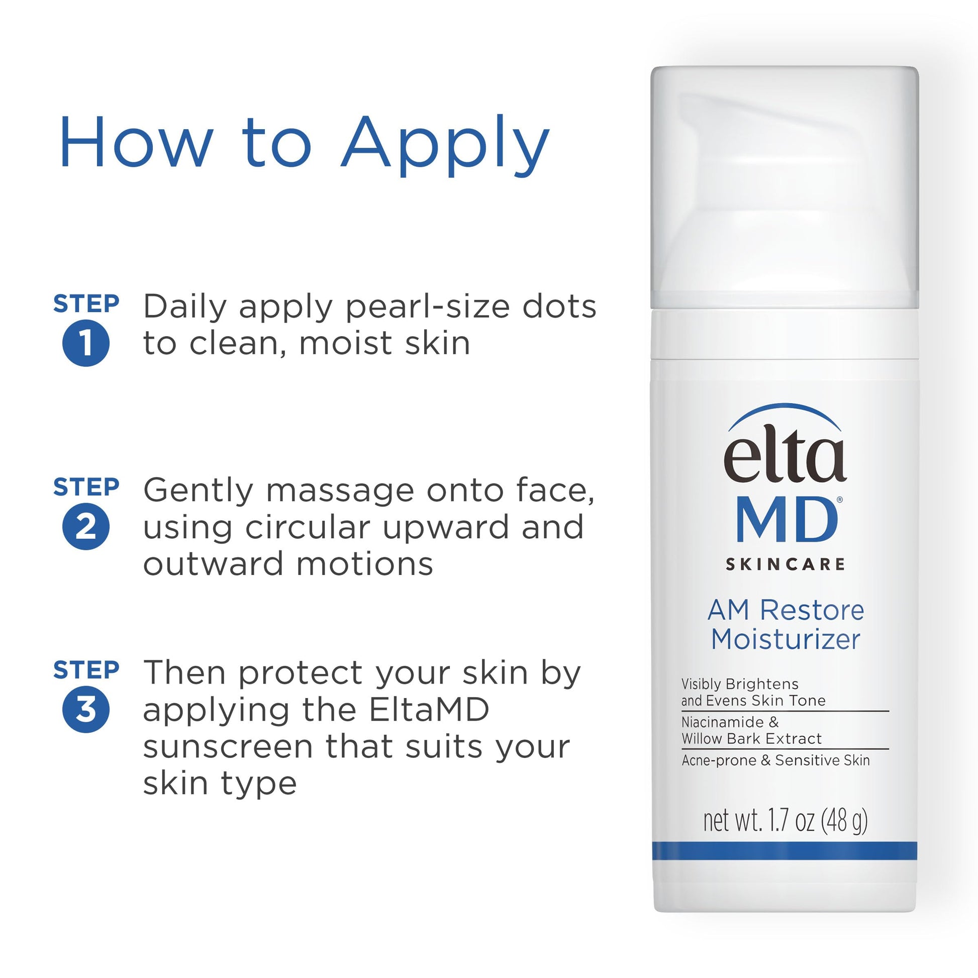 EltaMD AM Restore Face Moisturizer for Women and Men, Light Moisturizer Face Cream, Made with Niacinamide and Hyaluronic Acid, 1.7 oz Pump EltaMD buy supplements canada