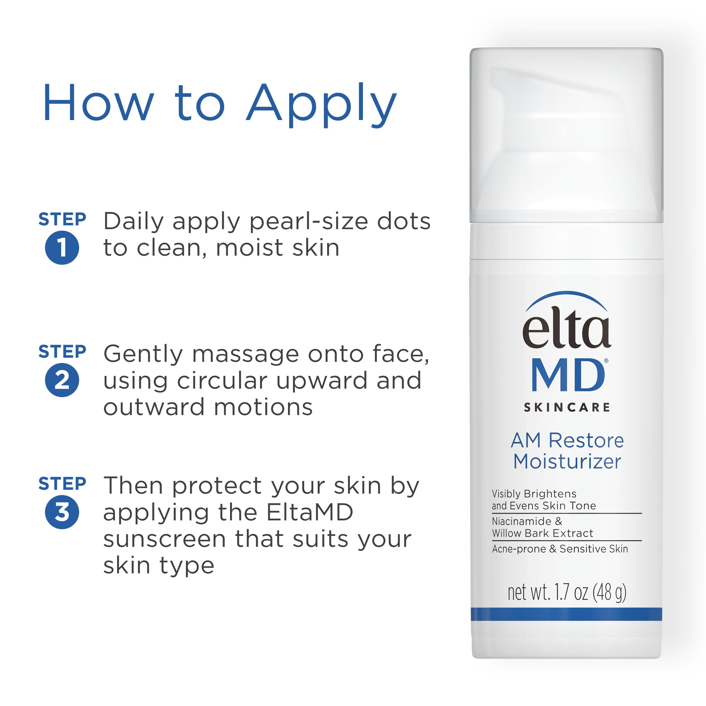 EltaMD AM Restore Face Moisturizer for Women and Men, Light Moisturizer Face Cream, Made with Niacinamide and Hyaluronic Acid, 1.7 oz Pump EltaMD buy supplements canada