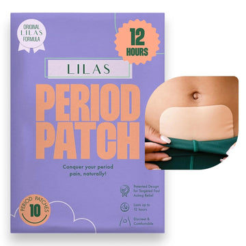 LILAS Period Cramps Pain Relief Patch, 10 Pack | Instant Relief for Menstrual Cramp, PMS, Endometriosis & PCOS | 12-Hour Comfort | Natural & Vegan Topical Patches | Trusted Formula & Upgraded Design LILAS buy supplements canada