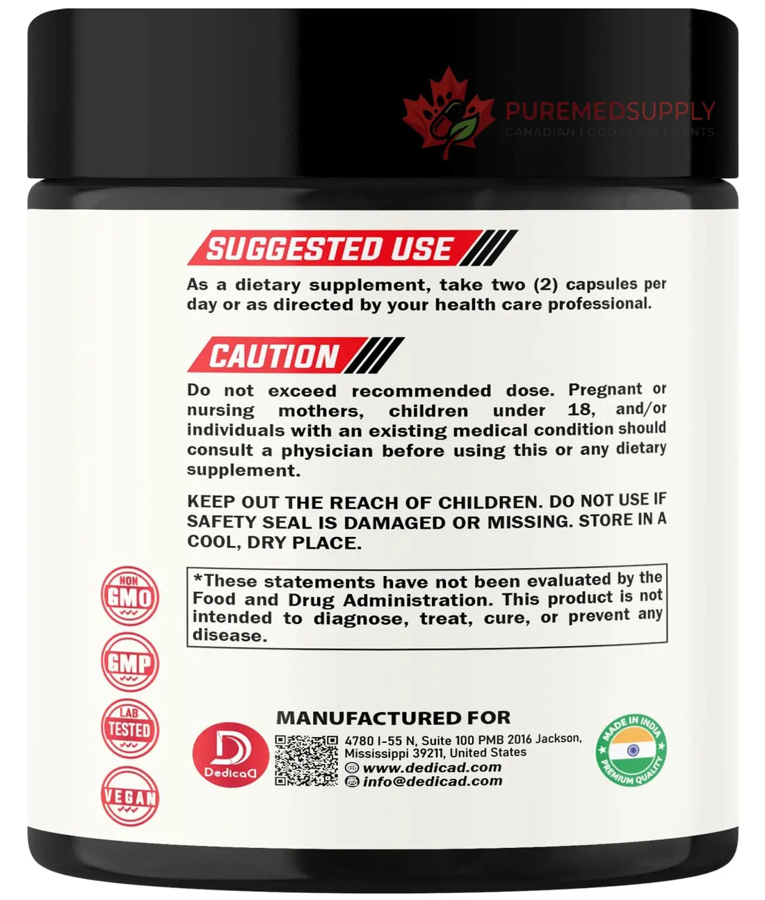 DEDICAD Wormwood Supplement - 120 Capsules Extracted from Black Walnut, Cloves, Turmeric, Apple, Berberine HCl & More - 11 Ingredients Combined for Immune System - 2-Month Supply DEDICAD buy supplements canada
