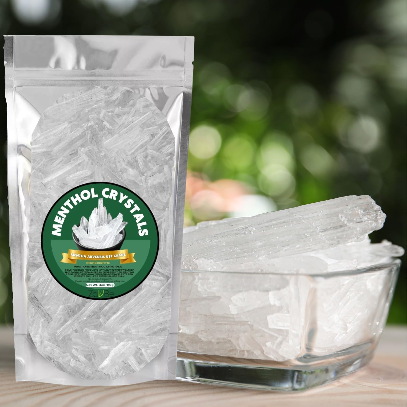 ZAVBE 1LB Menthol Crystal Mentha Arvensis Pure Natural in Resealable Bag USP Food Grade ZAVBE buy supplements canada