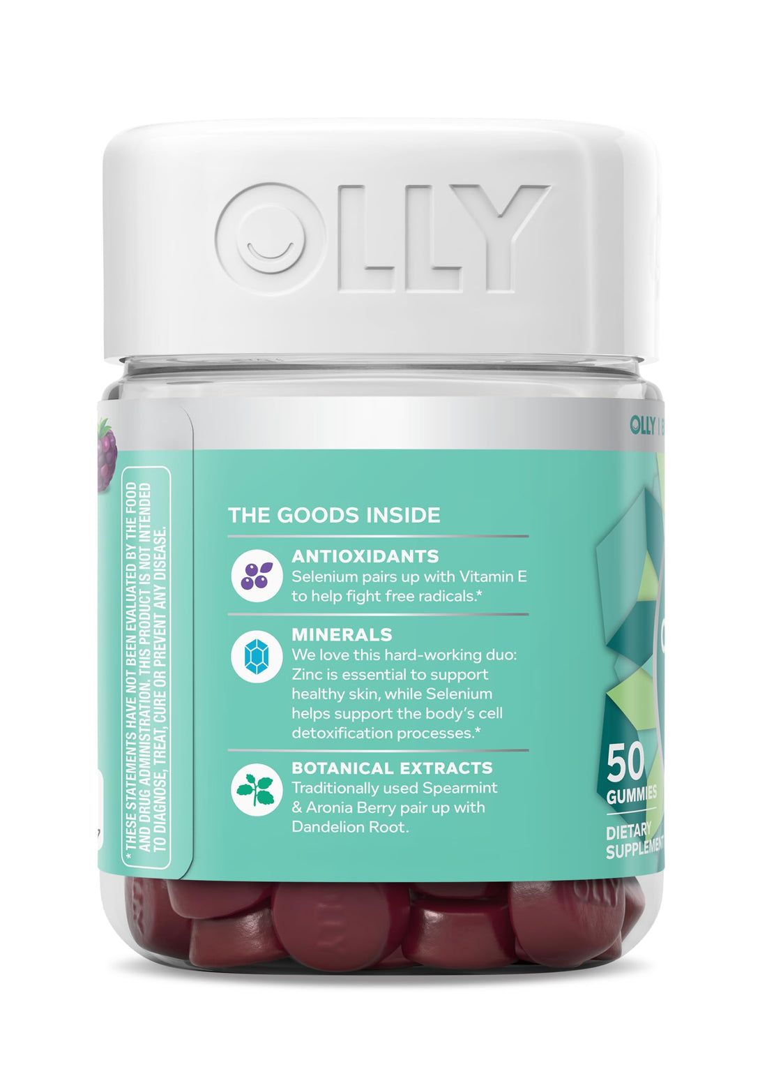 OLLY Flawless Complexion Gummy, Clear and Healthy Skin Support, Vitamins E, A, Zinc, Chewable Supplement, Berry - 50 Count (Pack of 1) OLLY buy supplements canada