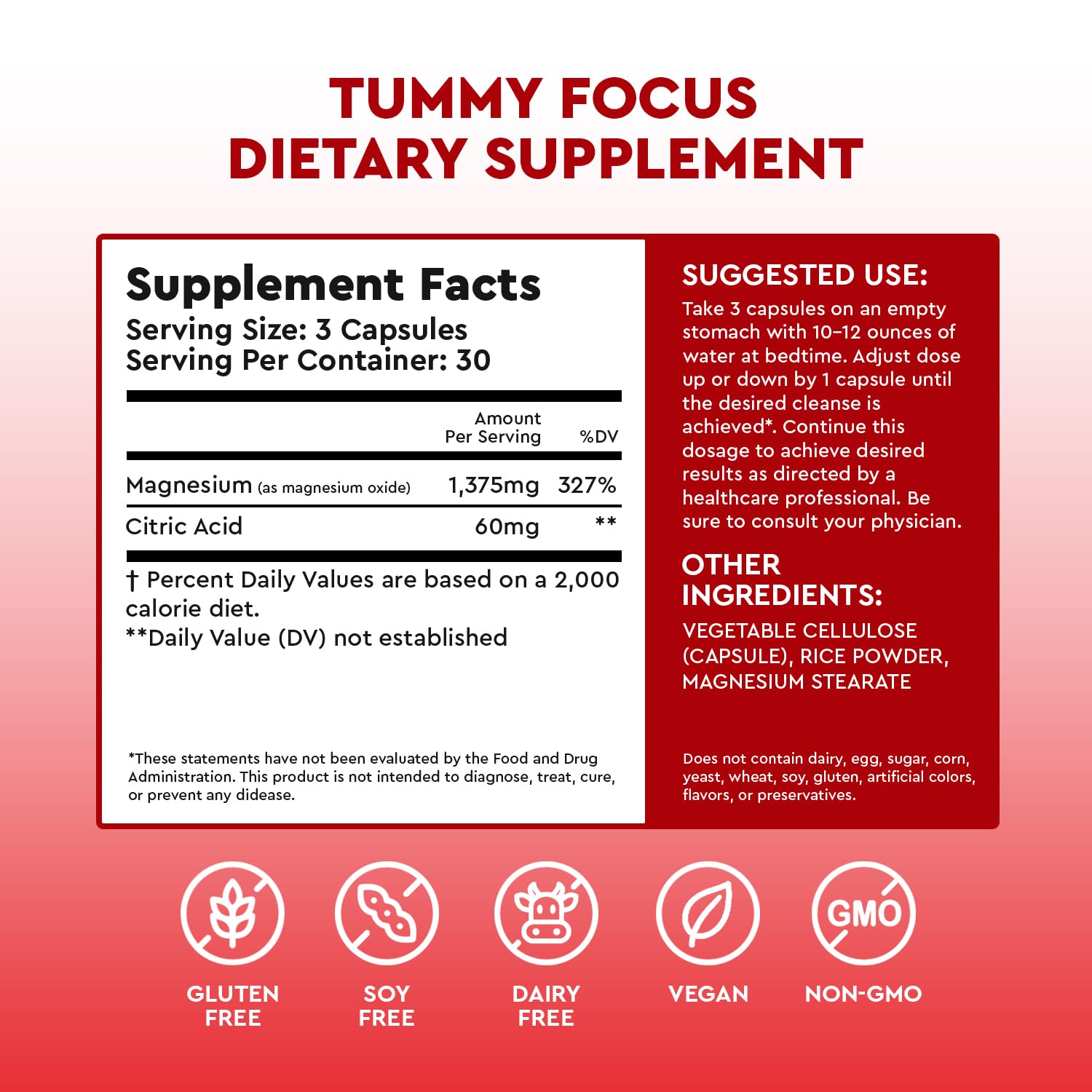 JJ Smith Tummy Focus – Digestive Cleanse Supplement with Ozonated Oxygenated Magnesium – Supports Digestion, Regularity, Bloating, Gut Balance, Nutrient Absorption, Energy & a Flatter Belly Health Focused buy supplements canada