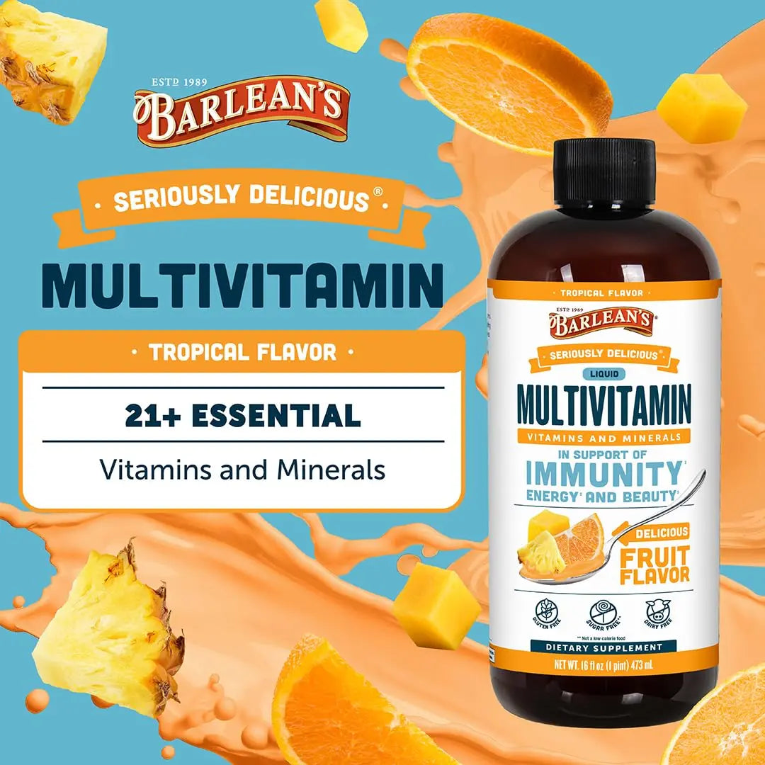 Barlean's Liquid Multivitamin for Women, Men & Kids, 21 Essential Vitamins & Minerals, Includes Biotin, B-Complex Barlean's buy supplements canada