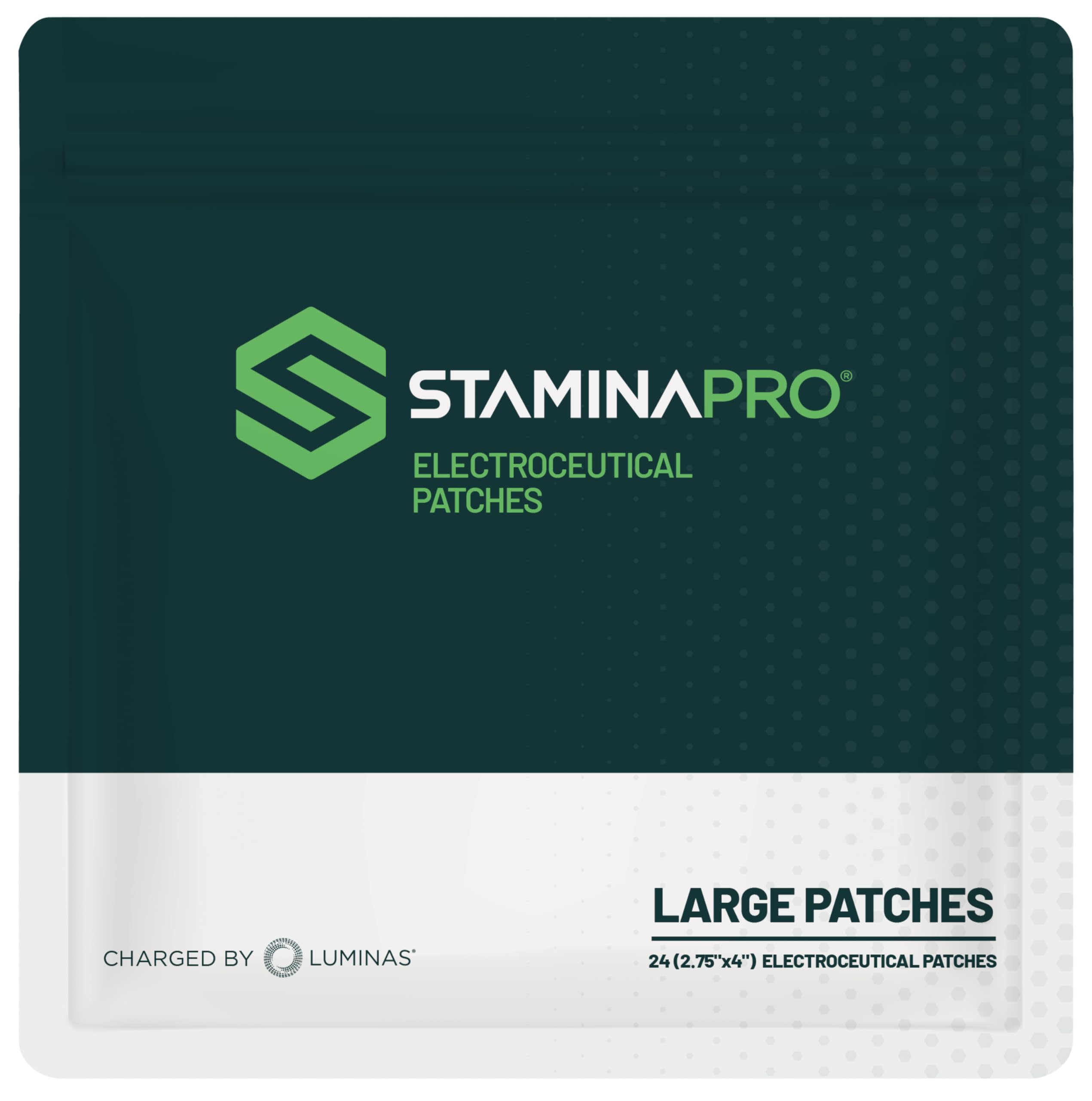 LUMINAS STAMINAPRO Patch - Water-Resistant Athletic Adhesive, Electroceutical Relief - Versatile Active Comfort, Long Lasting - Back, Joints, Knees, Hamstrings - 24 Pack (Large Tan Patches) LUMINAS buy supplements canada