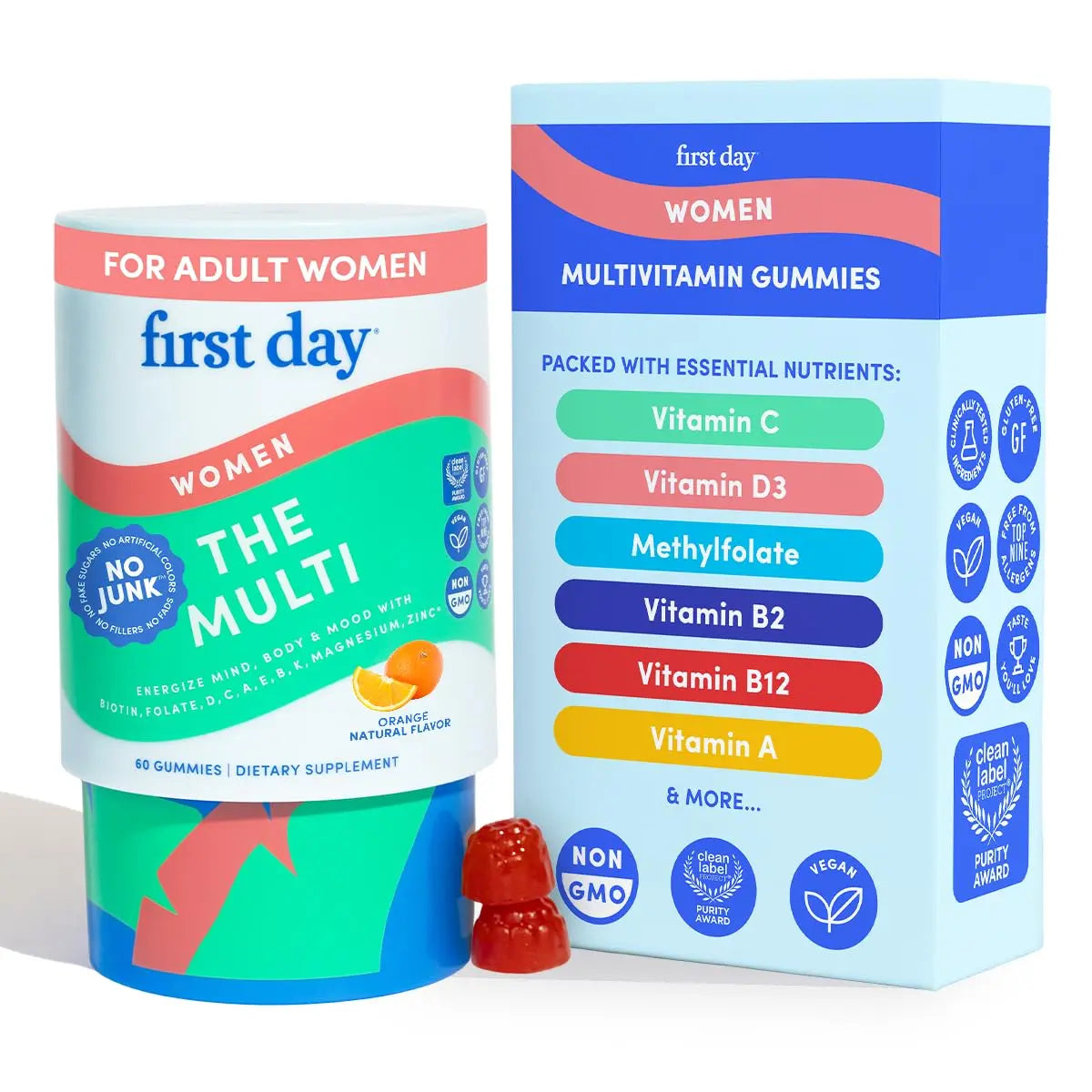 FIRST DAY Multivitamin for Women - Daily Womens Multivitamin Gummies - Vitamin A C D E B12, Magnesium, Zinc, Biotin – Vegan FIRST DAY buy supplements canada