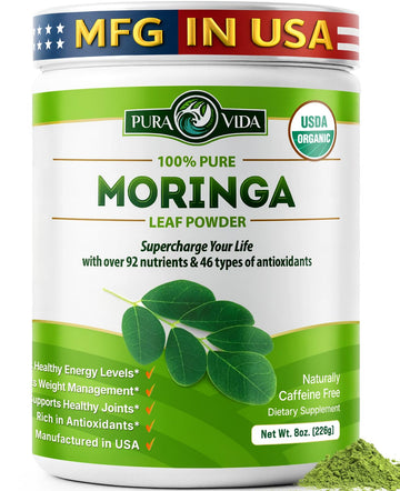 PURA VIDA MORINGA Organic Moringa Powder, Premium 100% Leaf Powder Single Origin - USDA Organic Moringa Oleifera Leaf PURA VIDA MORINGA buy supplements canada