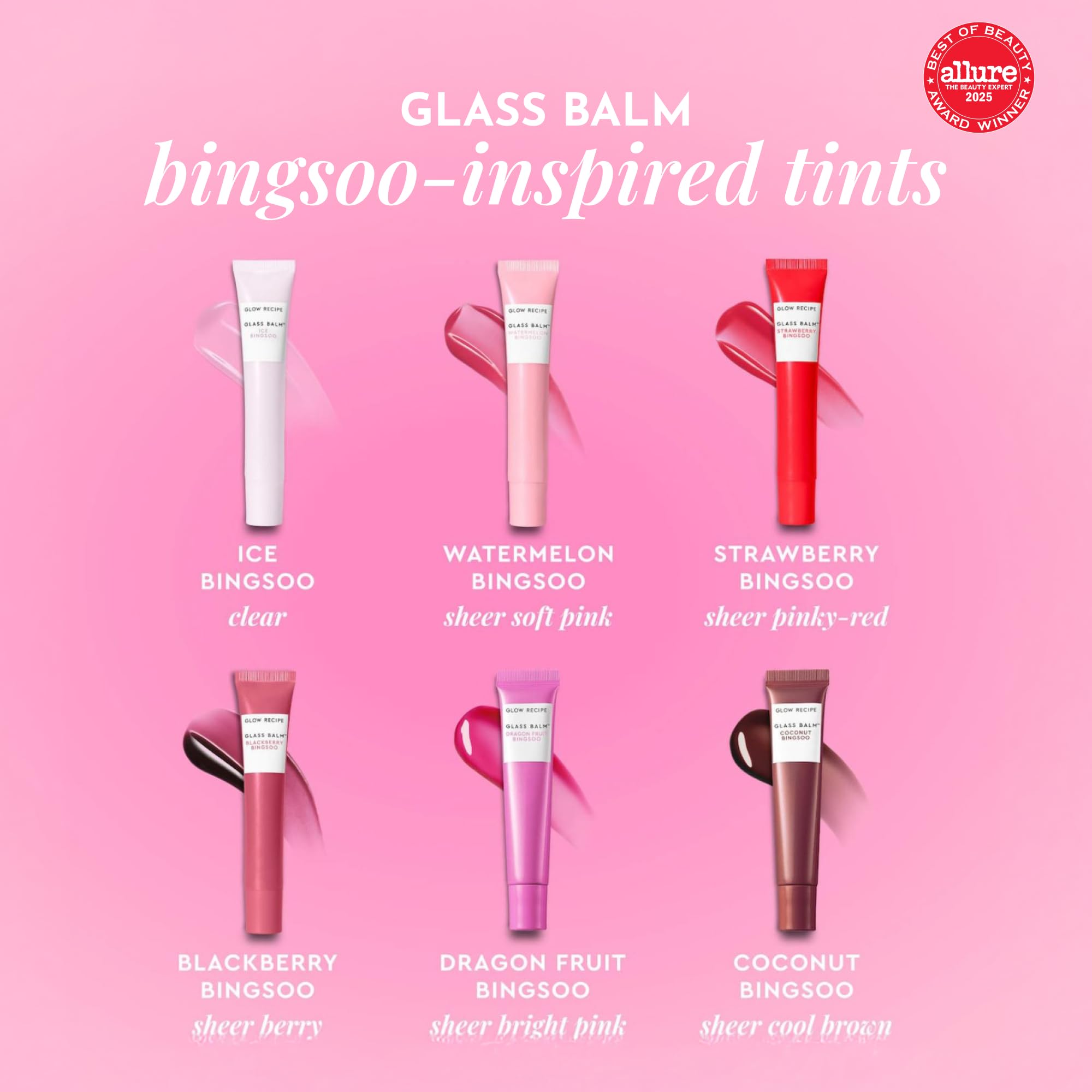 Glow Recipe Glass Balm Lip Treatment - 12Hr Hydrating Lip Balm & Moisturizer with Hyaluronic Acid to Smooth, Plump & Protect from Dryness - Sheer Soft Pink Tint, Watermelon Bingsoo (15 ml) Glow Recipe buy supplements canada
