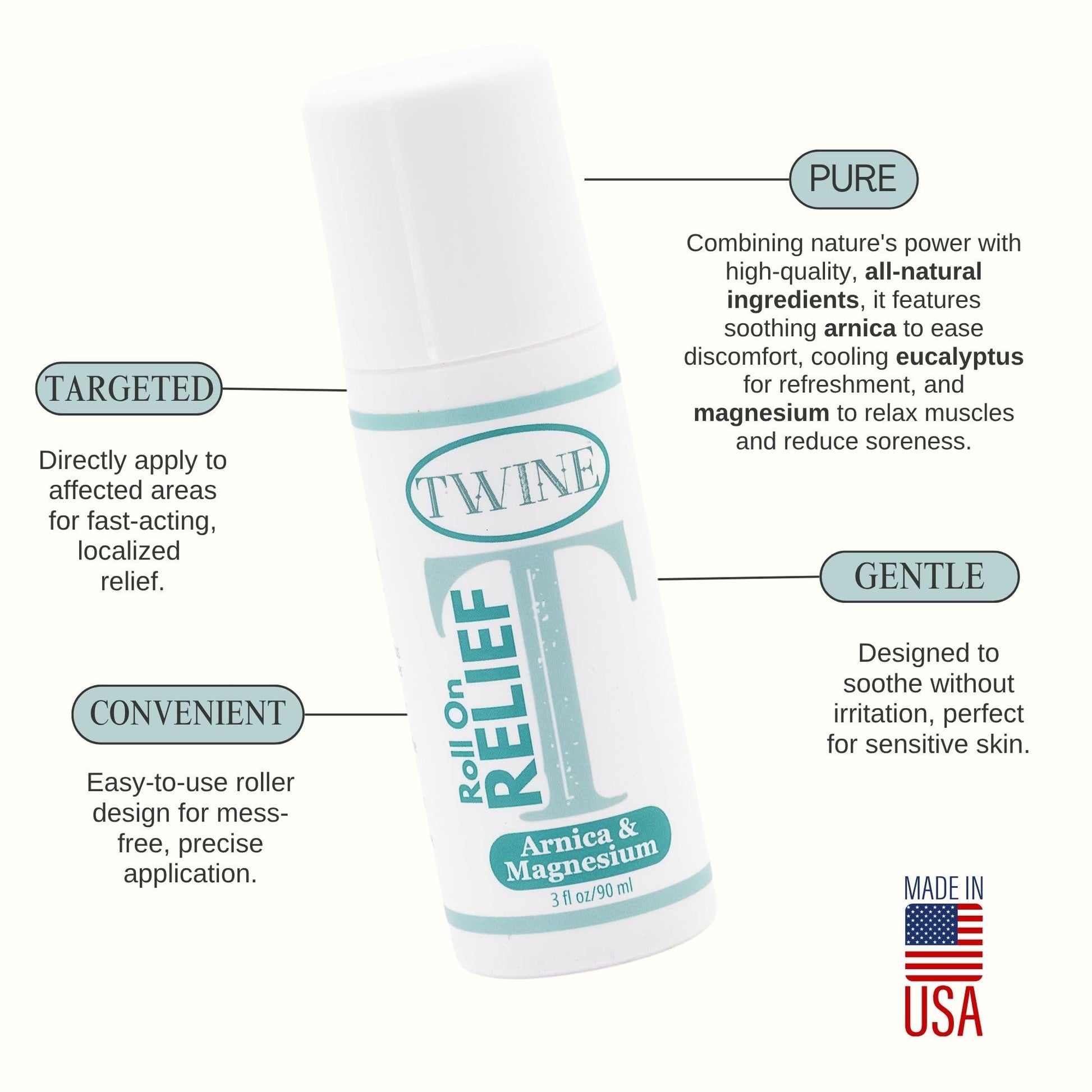 TWINE All-Natural Muscle Relief Roller with Arnica, Camphor & Eucalyptus – 90ml TWINE buy supplements canada