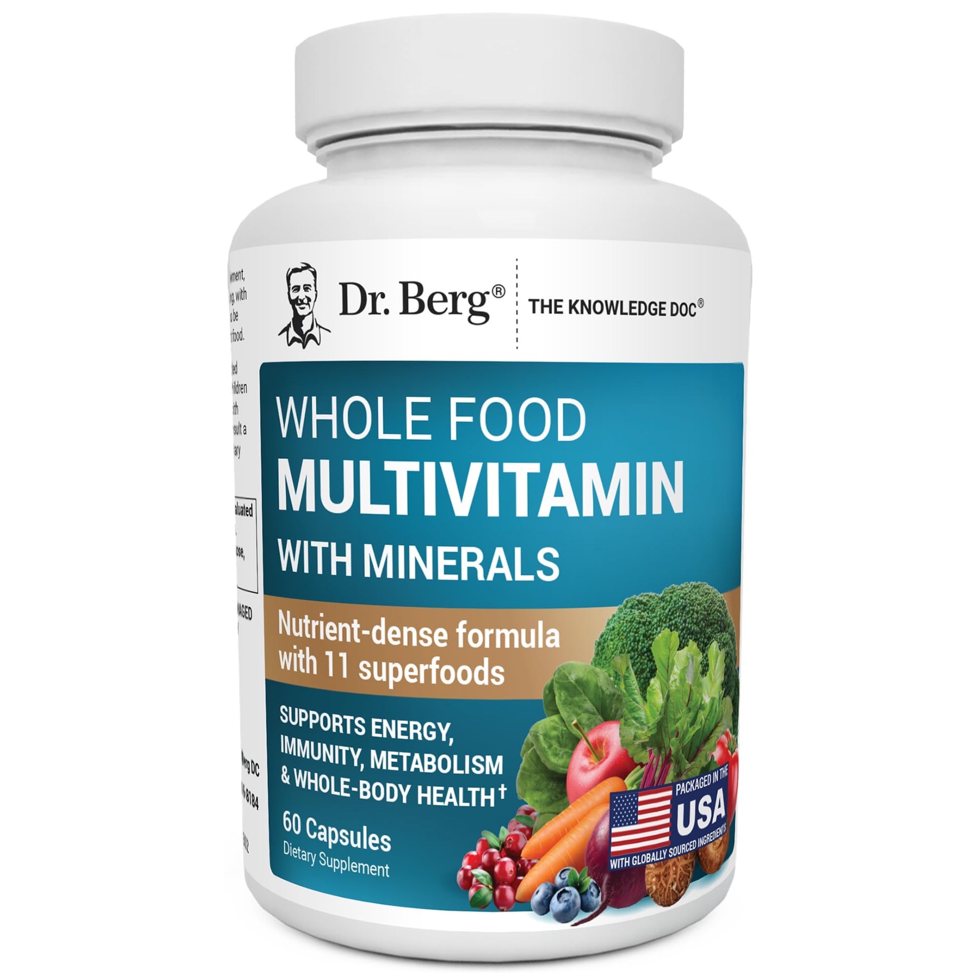 Dr. Berg Whole Food Multivitamin with Minerals - Daily Multivitamin for Men and Women - Includes Premium Whole Food Fruits and Vegetable Blend with Folate Dr. Berg Nutritionals buy supplements canada