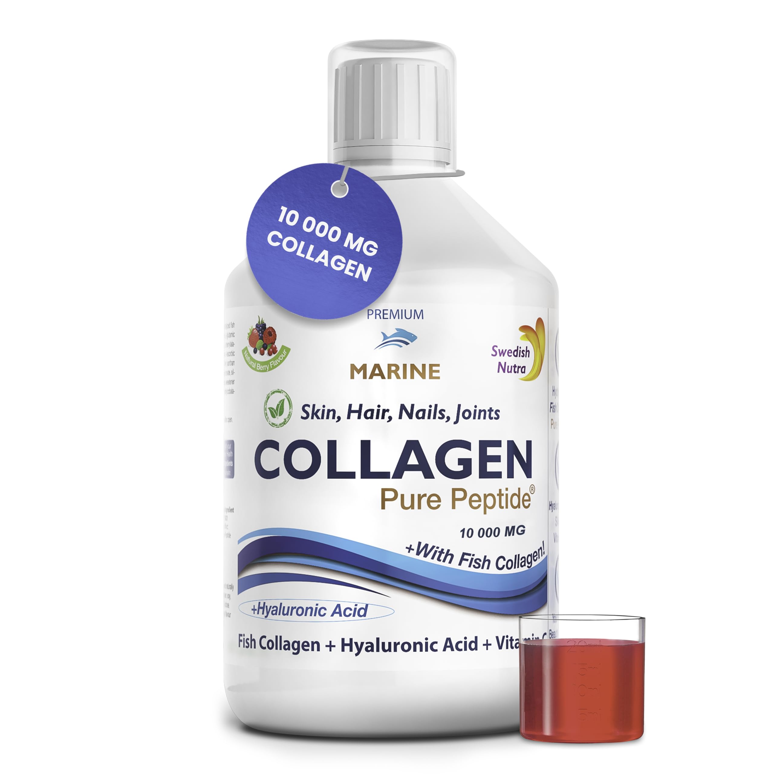 Marine Liquid Collagen 10000mg 500 ml I Pure Hydrolyzed Collagen Peptides Swedish Nutra buy supplements canada