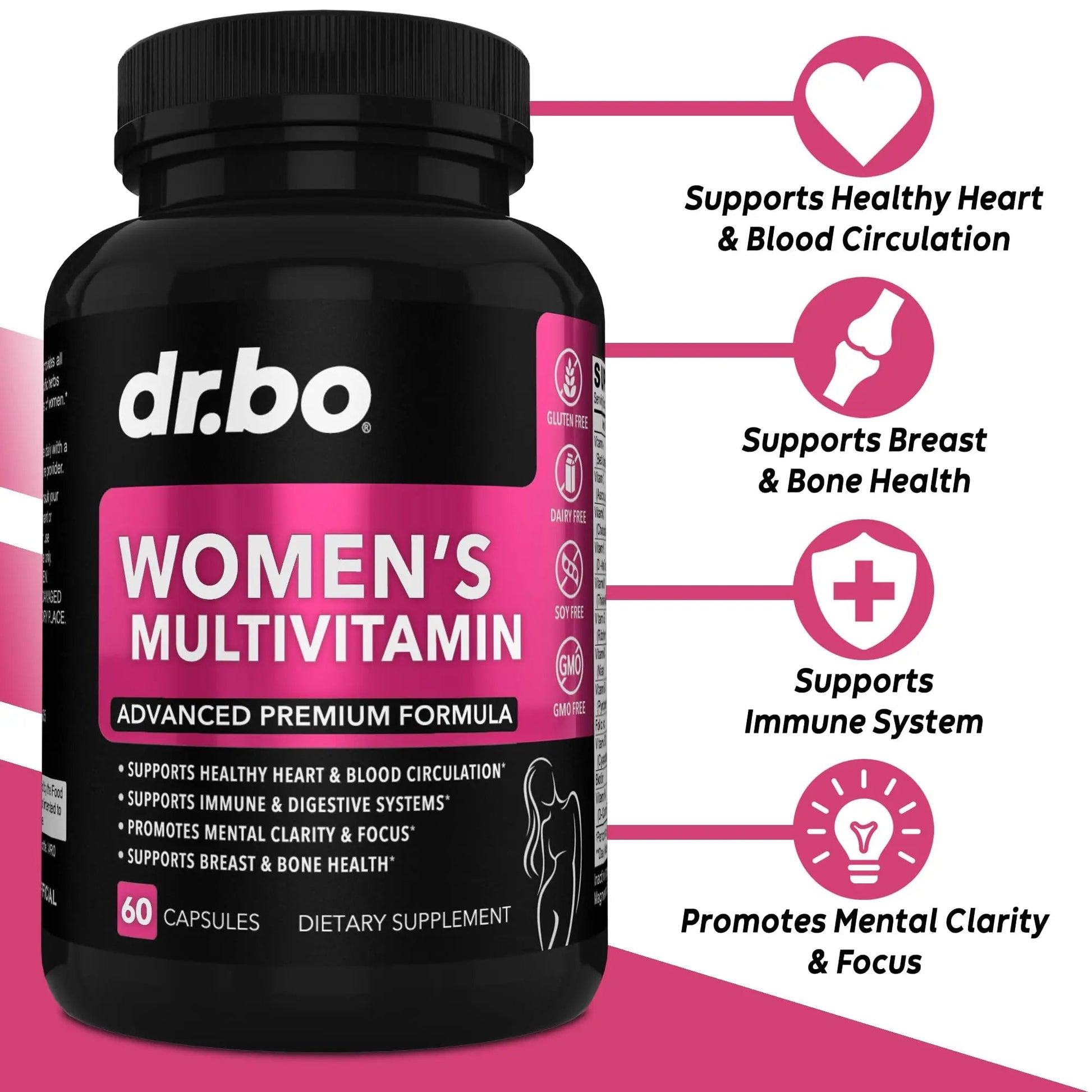 Womens Multivitamin - Natural Daily Multi Vitamins for Women - Womans Energy Vitamin DR. BO buy supplements canada