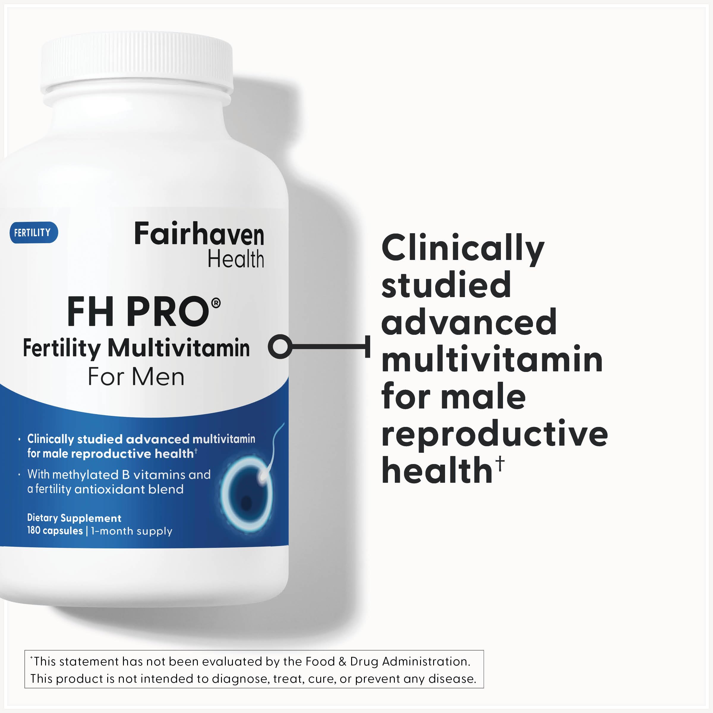 Fairhaven Health FH Pro for Men | Clinically Studied Premium Prenatal Fertility Supplements for Men | Male Fertility Supplements | Count and Motility Support Pre-Conception for Him | 180 Capsules Fairhaven Health buy supplements canada