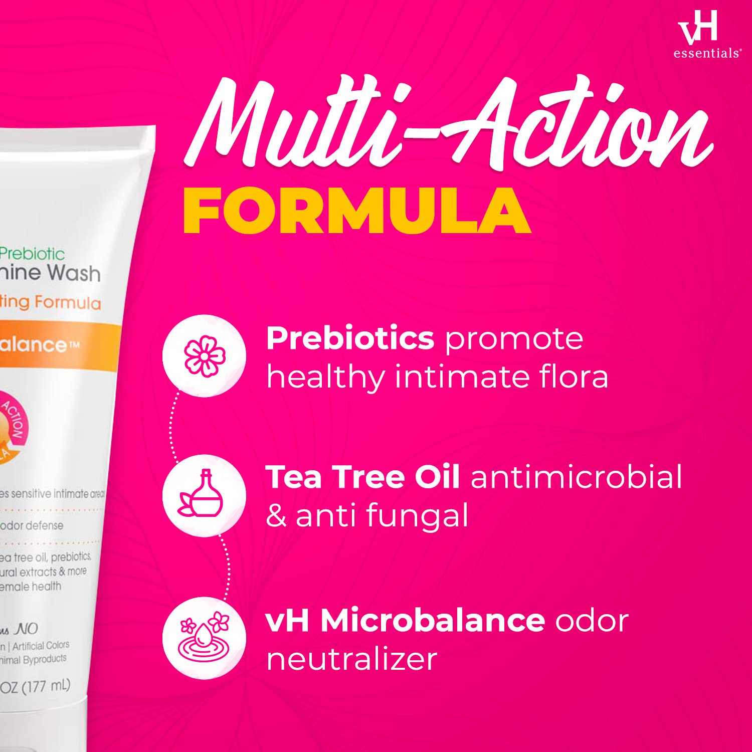 vH essentials, Ph Balanced Daily Feminine Wash, Tea Tree Oil & Prebiotic vH essentials buy supplements canada