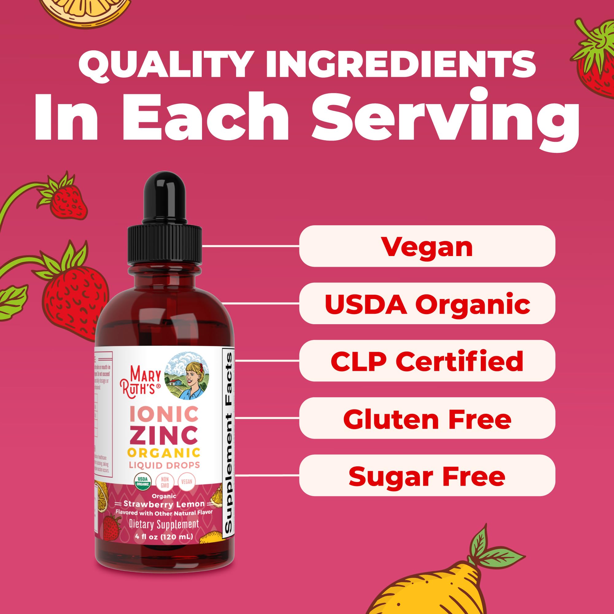 MaryRuth's Organic Liquid Zinc Supplement for Kids & Adults | Immune Support | Skin Health | Antioxidant | Cellular Metabolism | Zinc Sulfate | Vegan | Non-GMO | Sugar Free | Gluten Free | 4 oz MARYRUTH'S buy supplements canada