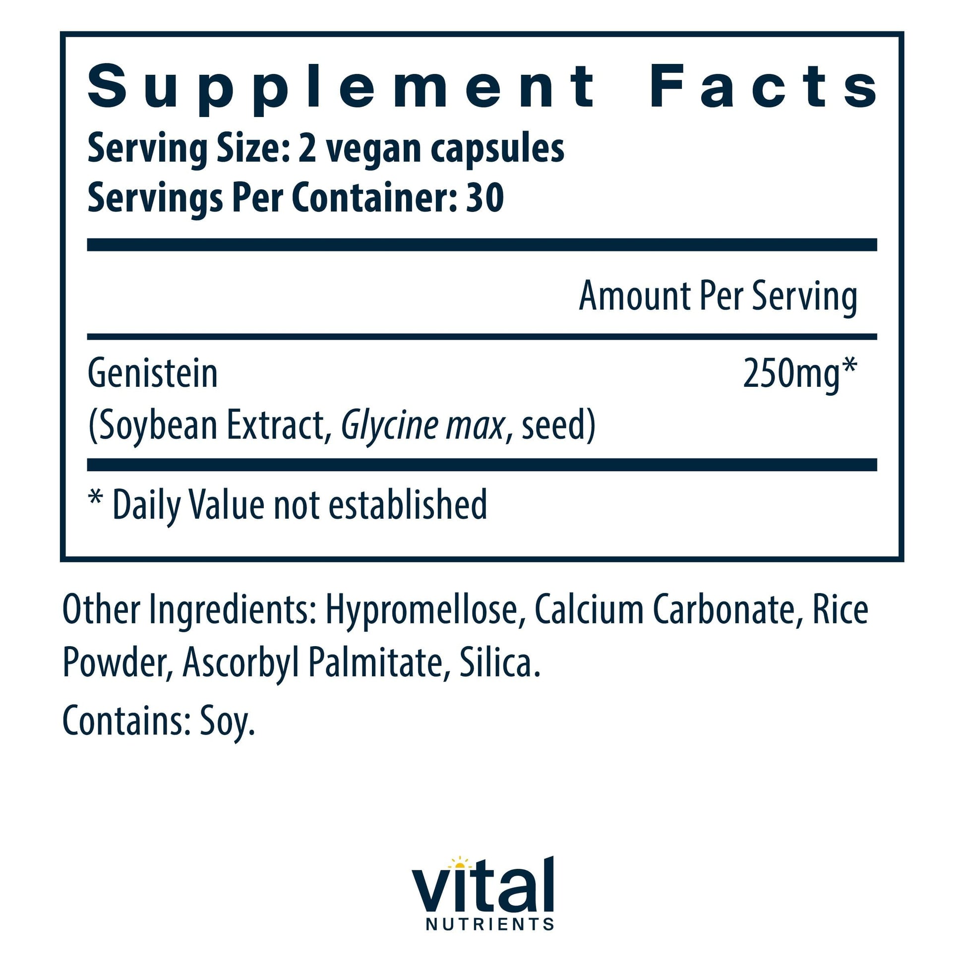 Vital Nutrients Genistein - Easily Absorbed Isoflavones for Bone Health Support* - Vegan Supplement - Gluten and Dairy Free - Non-GMO - 60 Capsules Vital Nutrients buy supplements canada