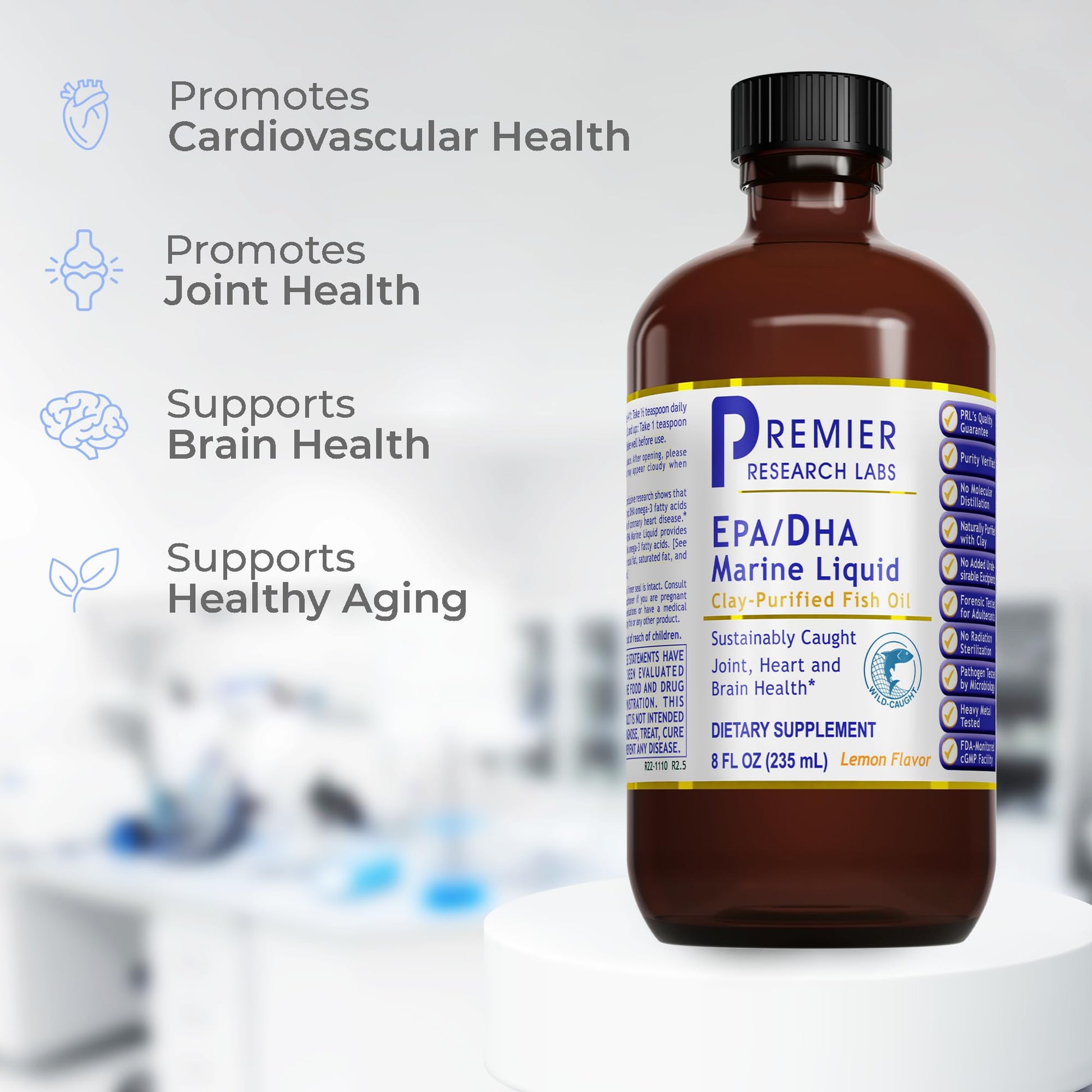 Premier Research Labs EPA/DHA Marine Liquid - Omega 3 Fish Oil Liquid, Omega 3 Liquid Fish Oil Supplement for Adults, Joint, Heart, & Brain Health Support - 8 Fl Oz Bottle Premier Research Labs buy supplements canada