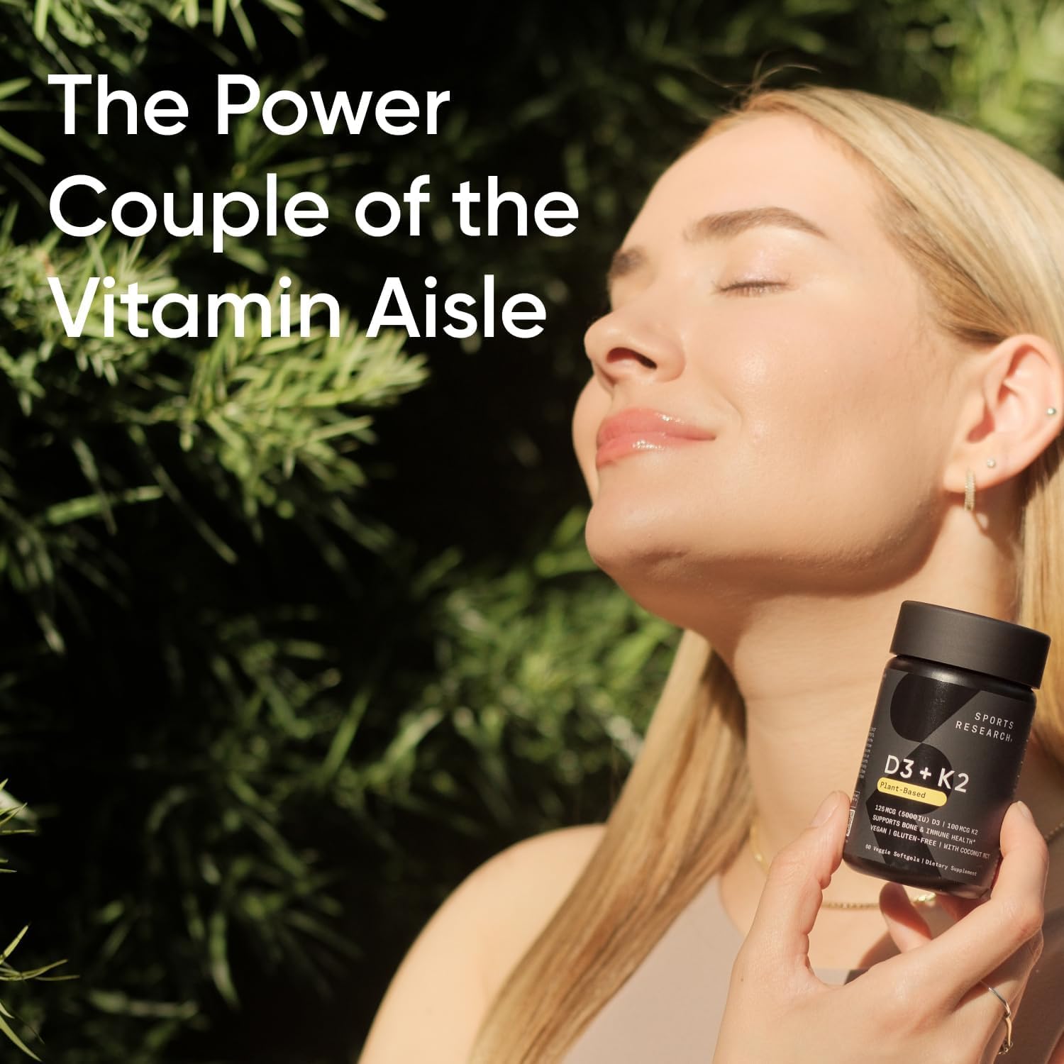 Sports Research Vegan Vitamin D3 + K2 Supplement with Organic Coconut Oil - 5000iu Sports Research buy supplements canada