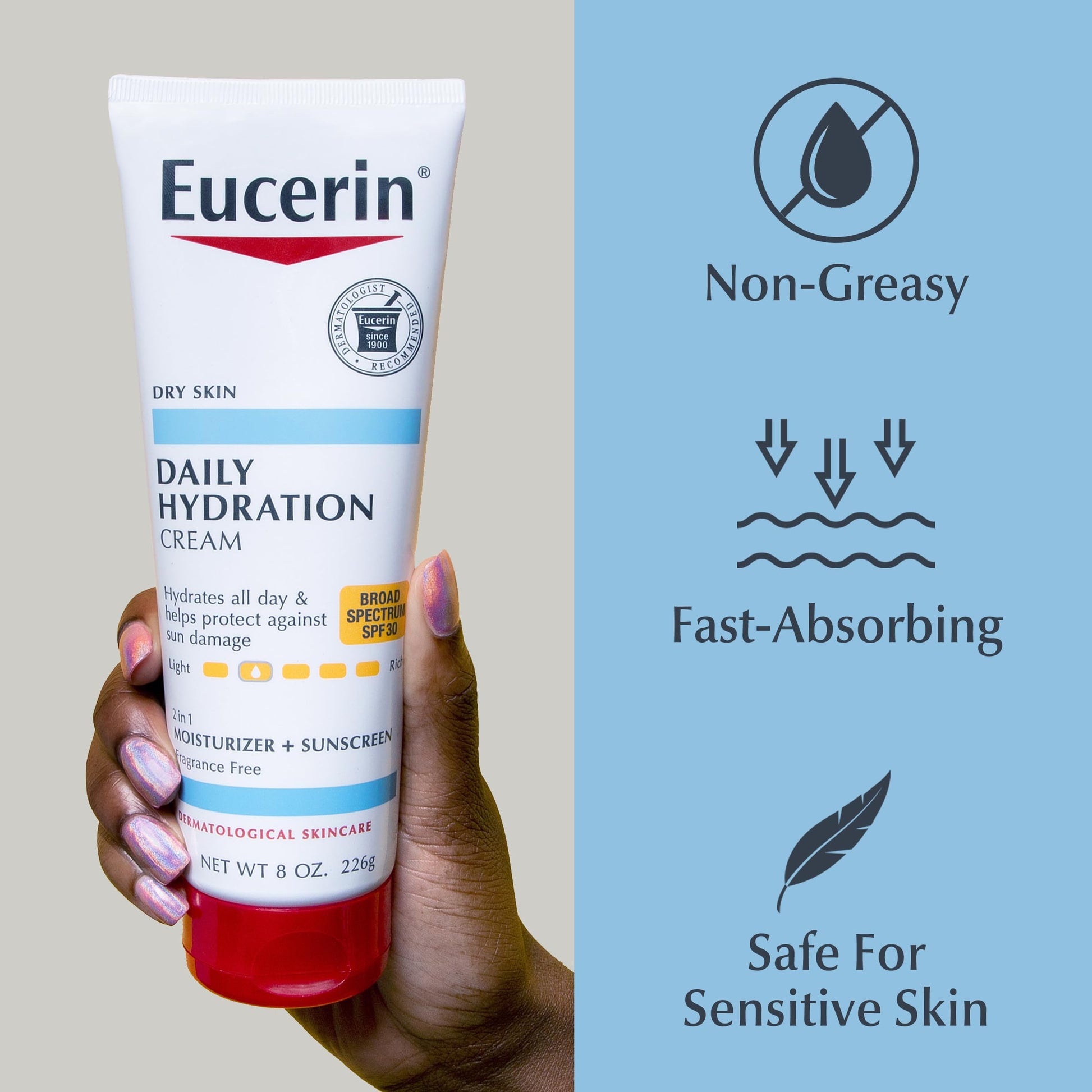 Eucerin Daily Hydration Broad Spectrum SPF 30 Sunscreen Body Cream for Dry Skin, Fragrance Free Sunscreen Moisturizer, 8 Oz Tube Eucerin buy supplements canada