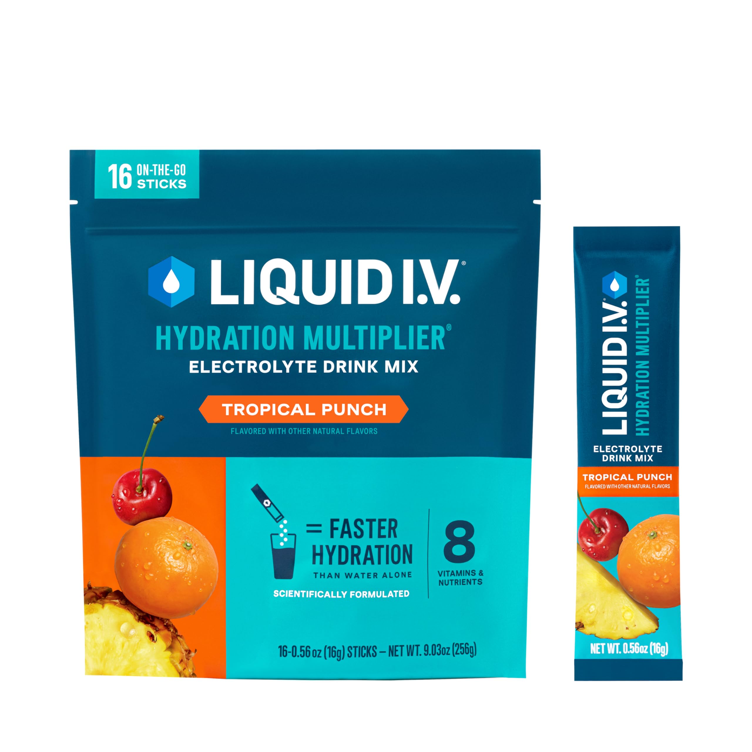 Liquid I.V.® Hydration Multiplier - Tropical Punch | Electrolyte Powder Drink Mix | 1 Pack (16 Servings) Liquid I.V. buy supplements canada