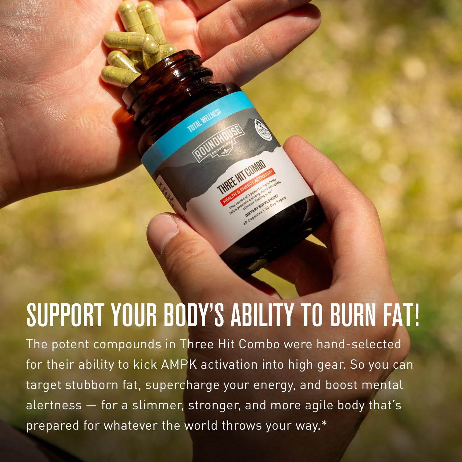 ROUNDHOUSE PROVISION Three Hit Combo by Chuck Norris – Fat Burner, Energy Booster & Wellness Support – 30-Day Supply (60 Capsules) ROUNDHOUSE PROVISION buy supplements canada