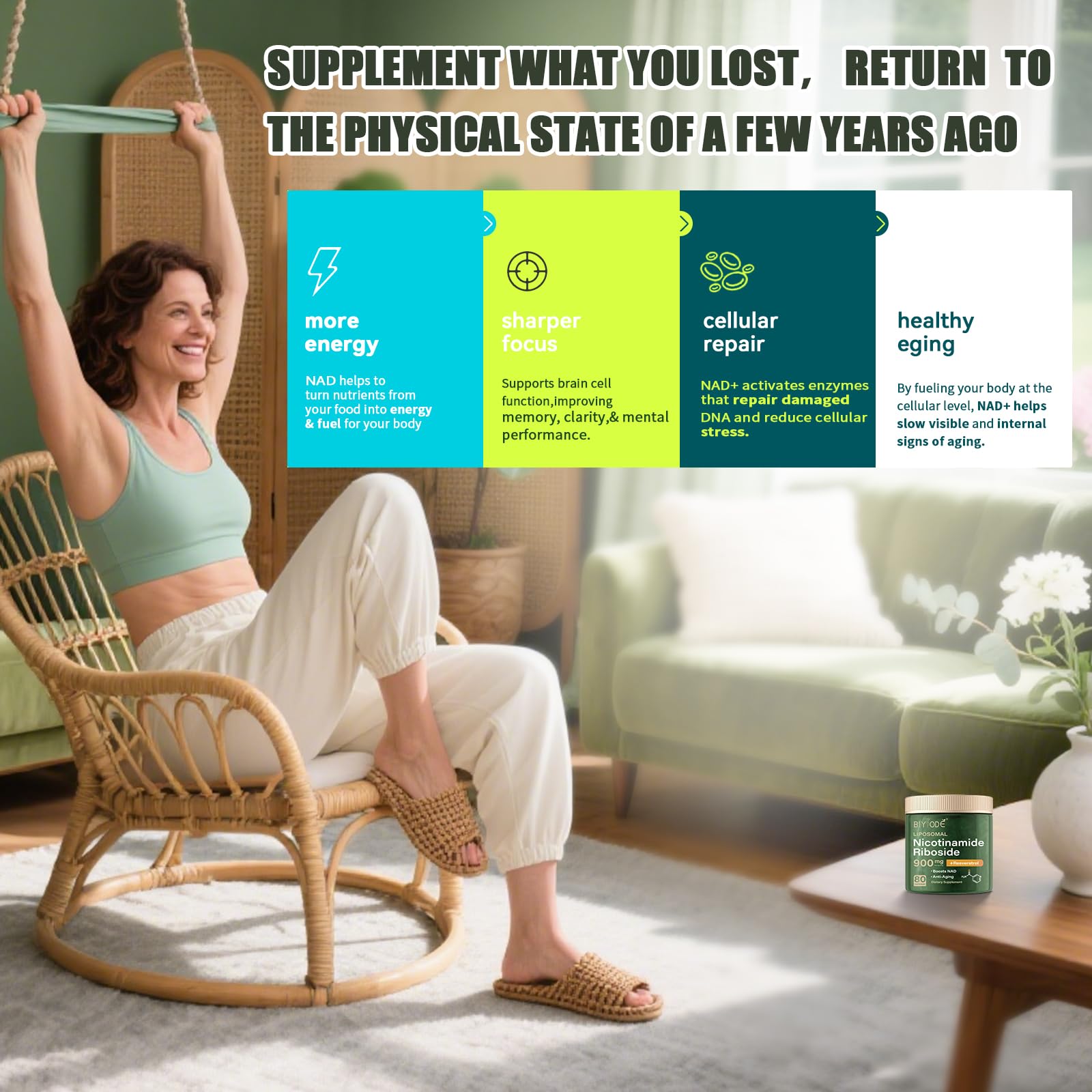 NAD Supplement with Liposomal Resveratrol – 900mg NAD Booster with Quercetin Phytosome for Energy, Focus & Healthy Aging – Cellular Support for Adults 30+ – 80 Capsules, 40-Day Supply BIYODE buy supplements canada