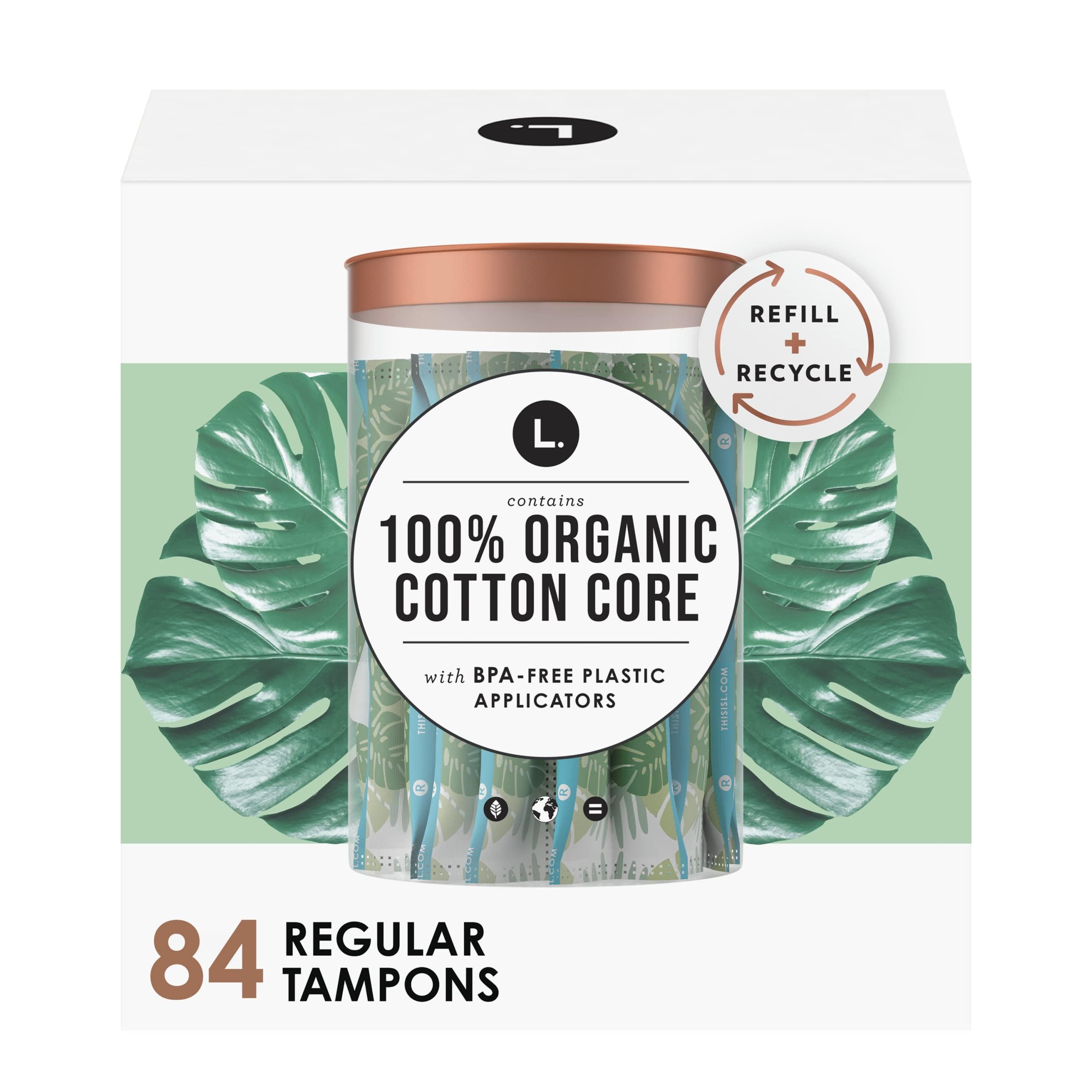 L. Organic Cotton Tampons - Regular 42 Count x 2 Packs (84 Count Total) (Packaging May Vary) L. buy supplements canada