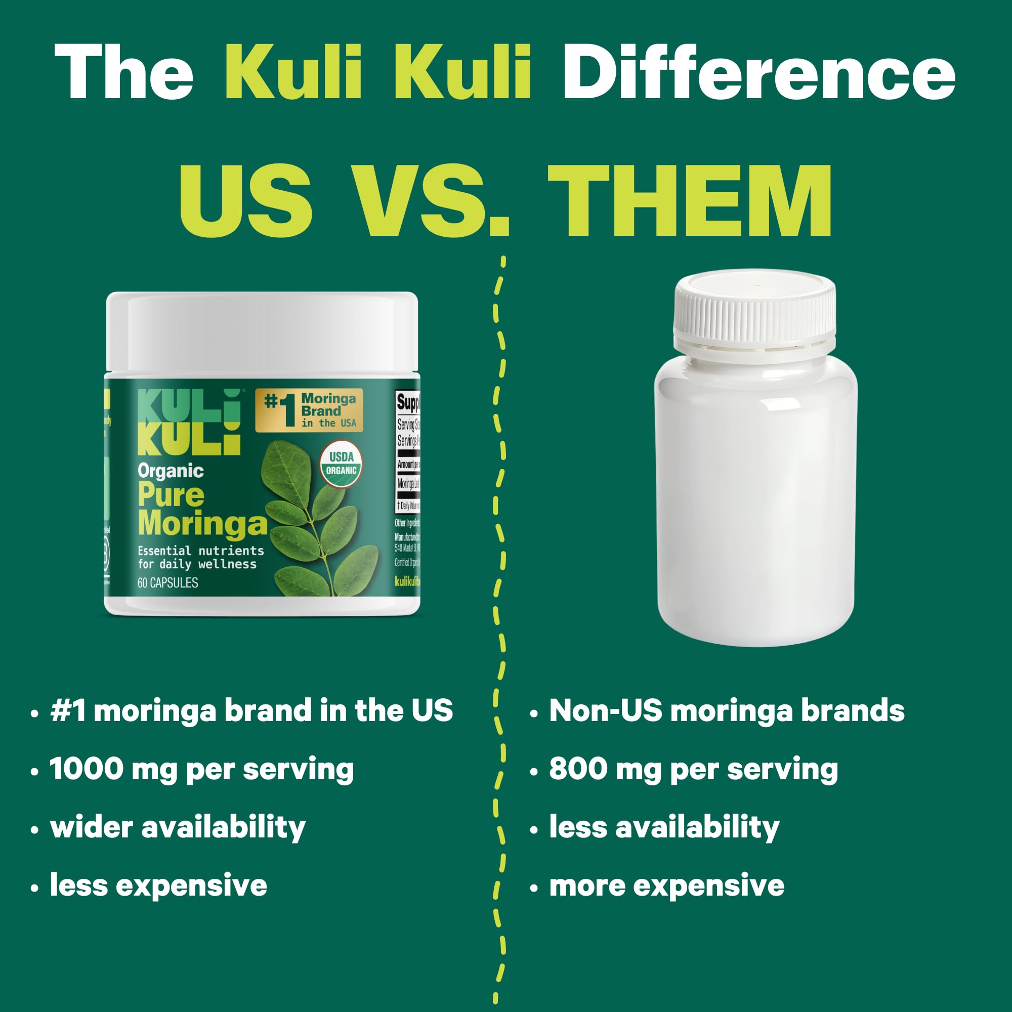 KULI KULI Organic Pure Moringa Capsules, 60 CT Kuli Kuli buy supplements canada