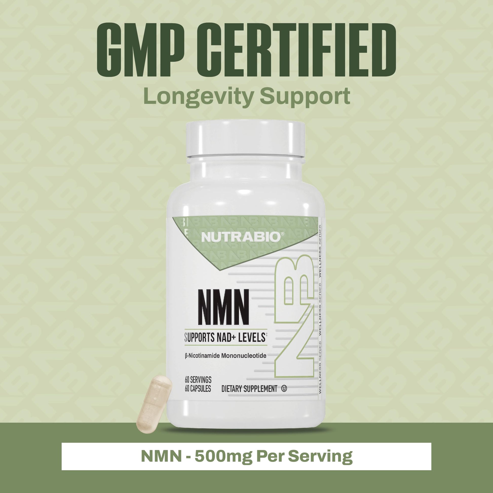 NutraBio NMN - NAD Supplement, Longevity Support, Boost NAD Levels, Increase Cellular Energy, Brain Health, Healthy Aging- 60 Servings- 60 Capsules NutraBio buy supplements canada