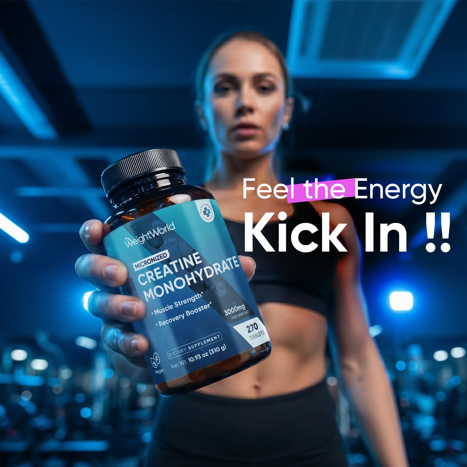 WeightWorld Micronized Creatine Monohydrate 3000mg Tablets - Muscle Growth, Strength, Energy & Recovery | Pre Workout Creatine for Women & Men | 1000mg per Tab WeightWorld buy supplements canada