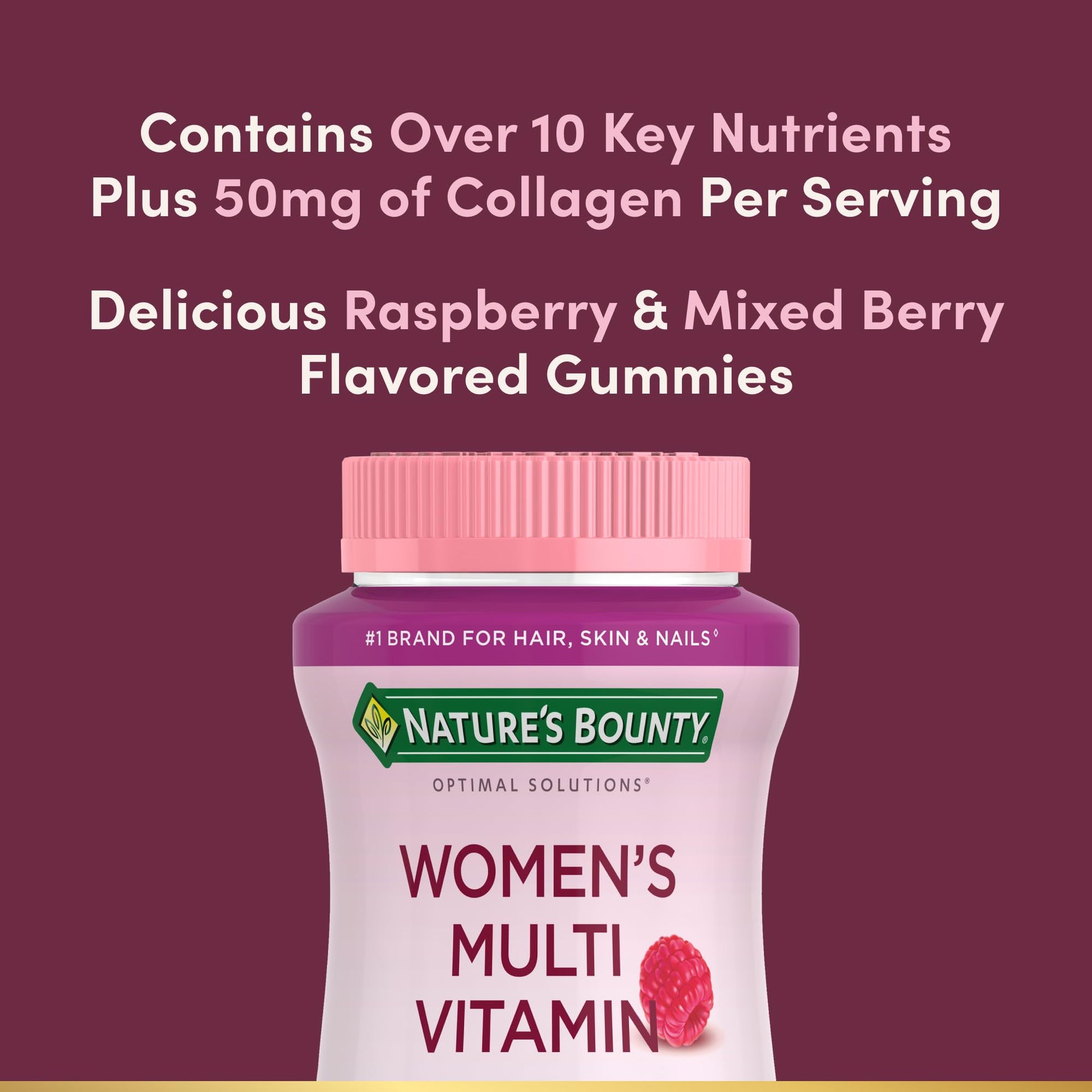 Nature's Bounty Optimal Solutions Women's Multivitamin, Immune and Cellular Energy Support, Bone Health, Raspberry Flavor Nature's Bounty Optimal Solutions buy supplements canada