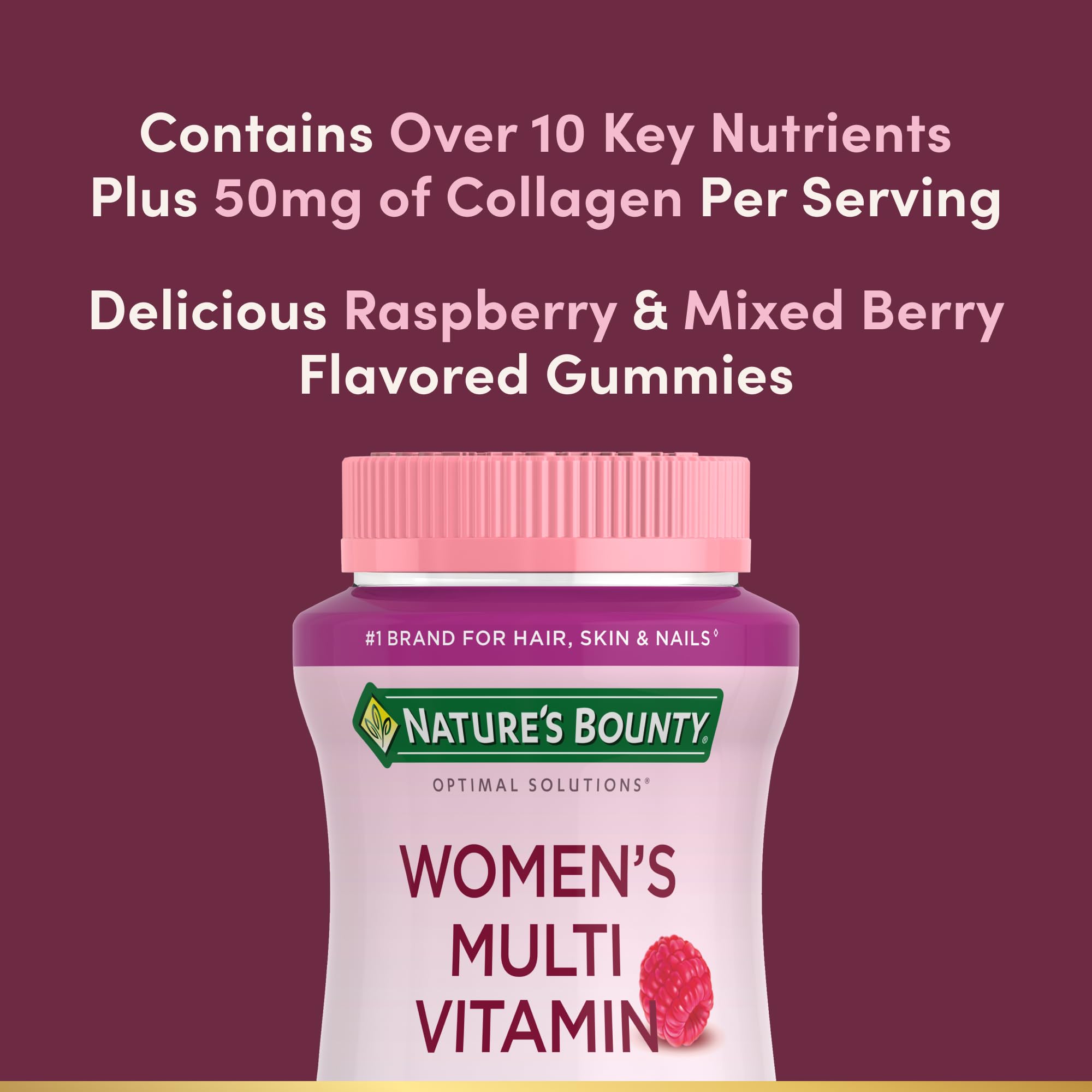 Nature's Bounty Optimal Solutions Women's Multivitamin, Immune and Cellular Energy Support, Bone Health, Raspberry Flavor Nature's Bounty Optimal Solutions buy supplements canada