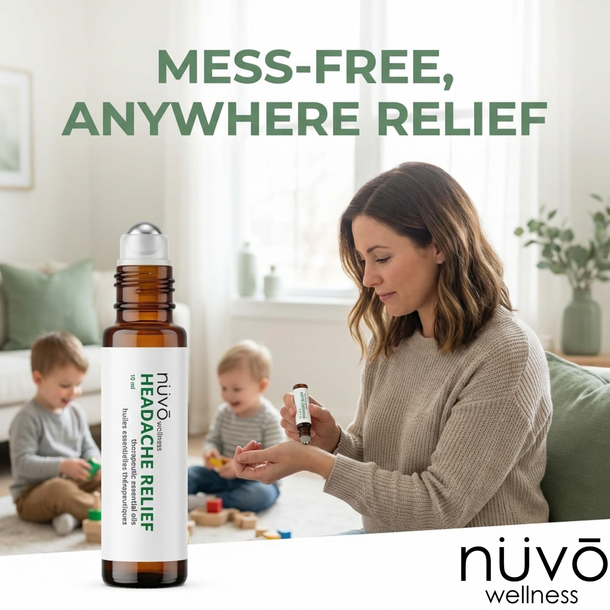 Migraine Relief Roll-On, Made with Peppermint, Lavender, Eucalyptus, & Other Aromatherapy Essential Oils, for Headaches, and Sore Muscles NUVO WELLNESS buy supplements canada