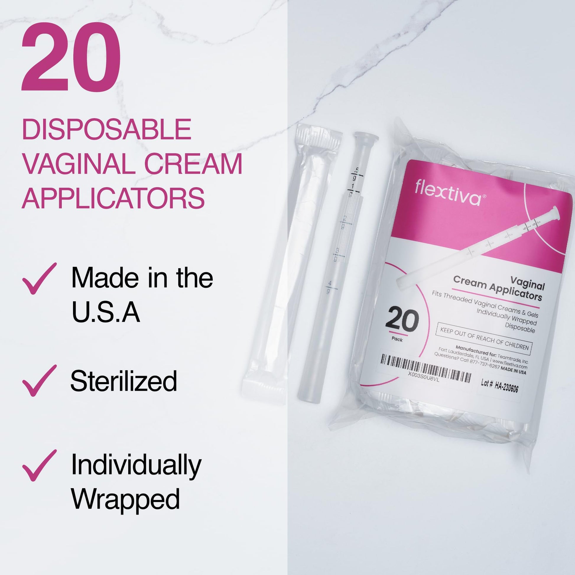 Flextiva Disposable Plastic Vaginal Cream Applicators - Threaded End to Fit OTC Gel or Cream Products Flextiva buy supplements canada