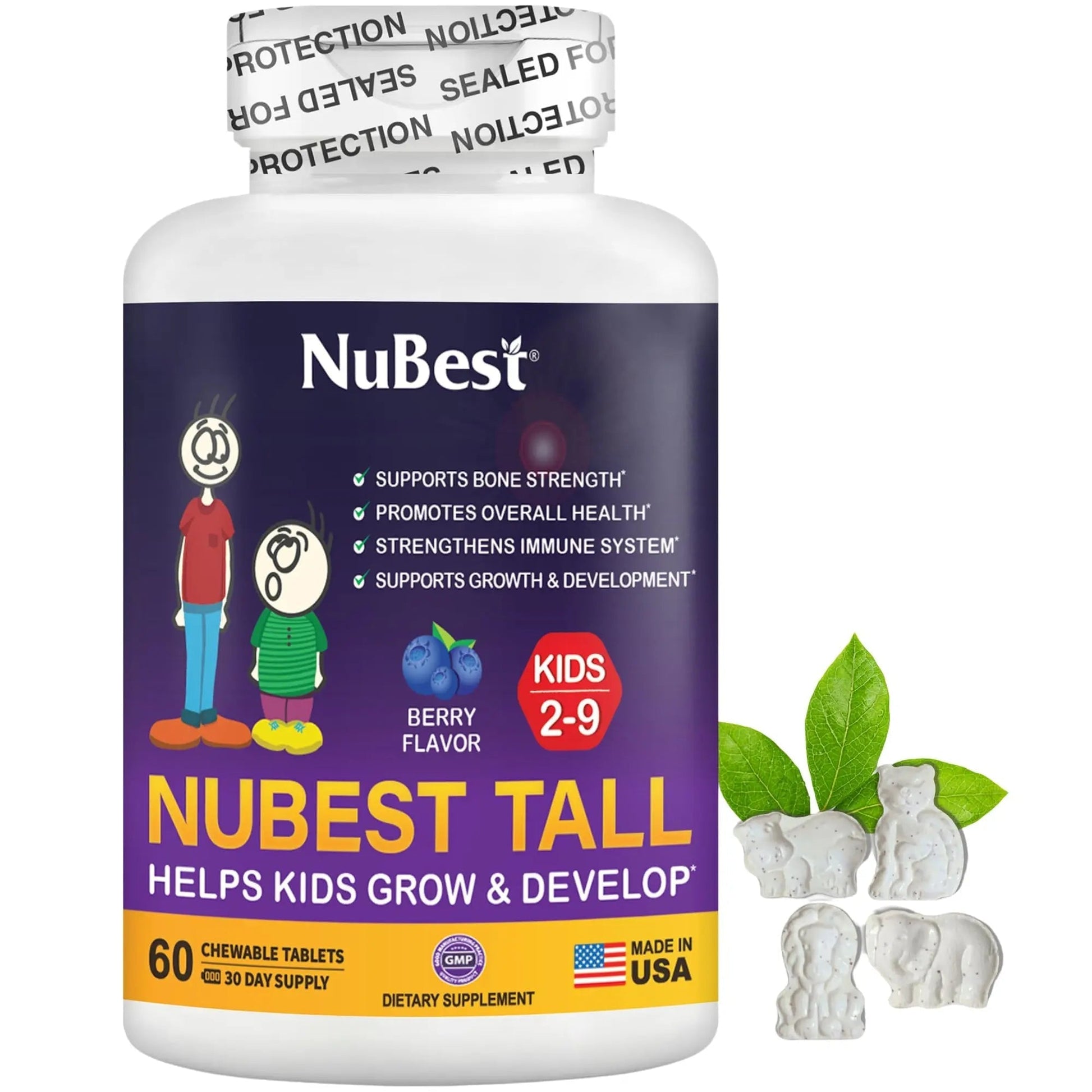 NuBest Tall Kids - Multivitamins & Minerals for Age 2 to 9 - Bone Strength & Immunity Support - Helps Kids, Toddlers Healthy NuBest buy supplements canada