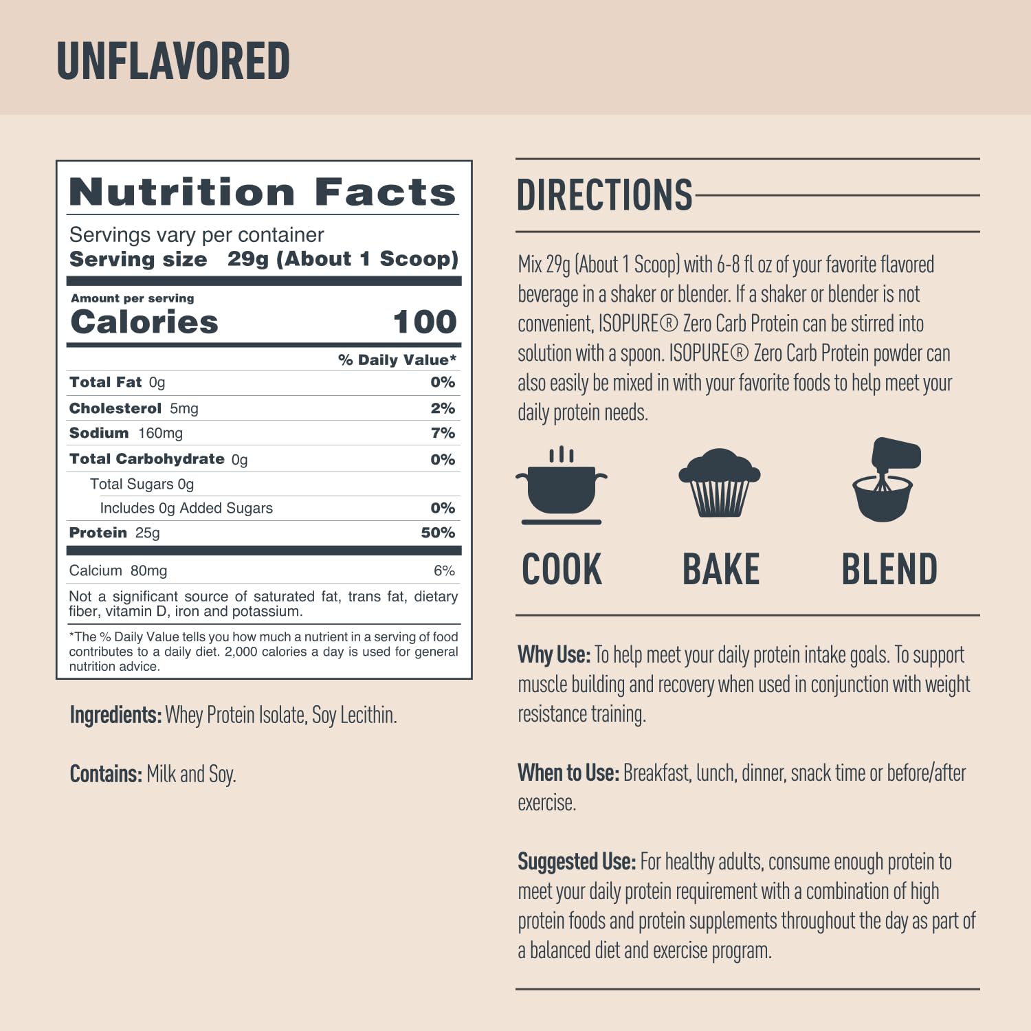 Isopure Unflavored Protein, 25g Whey Isolate, Zero Carb & Keto Friendly, 47 Servings Isopure buy supplements canada