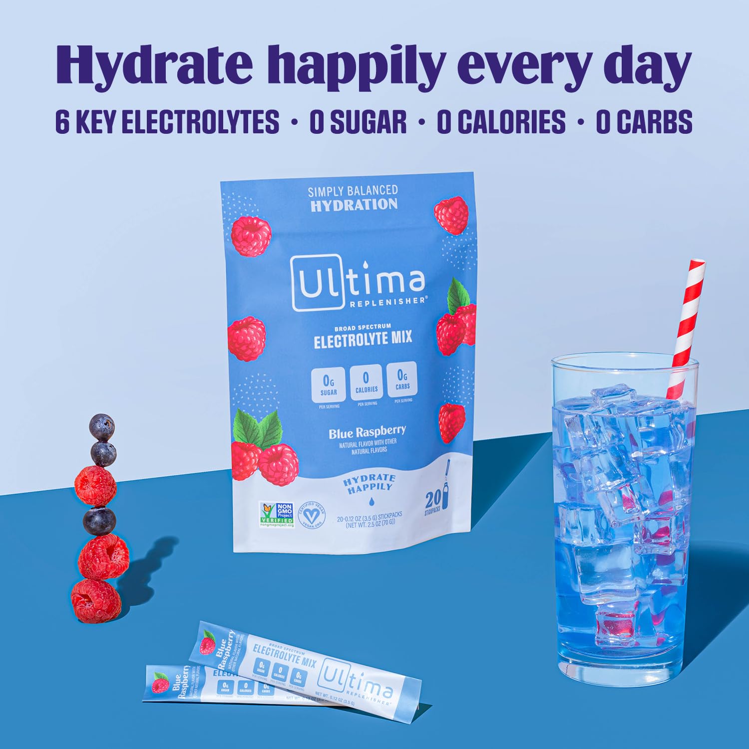 Ultima Replenisher Daily Electrolyte Drink Mix – Blue Raspberry, 20 Stickpacks – Hydration Ultima Replenisher buy supplements canada