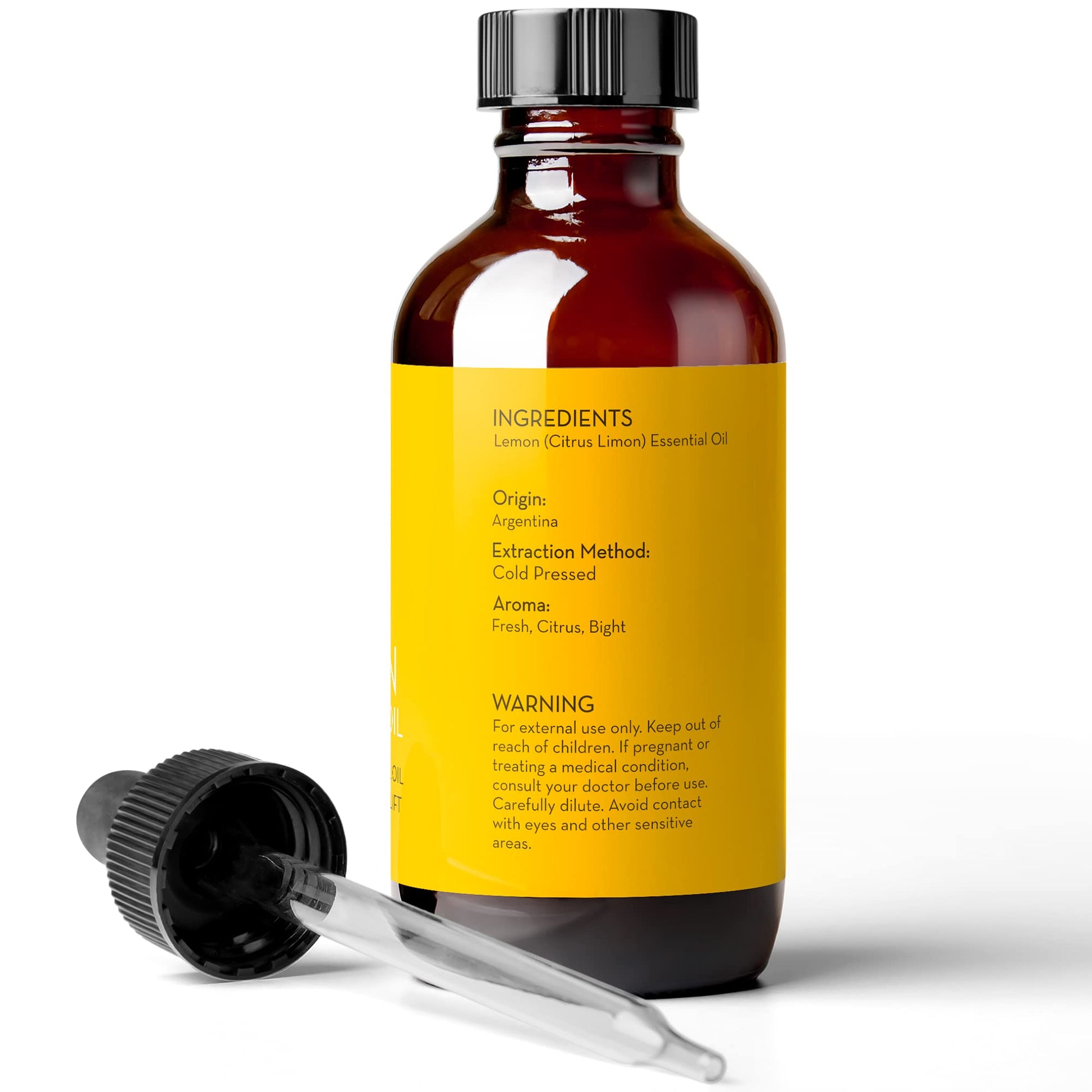 Lemon Essential Oil, 4 fl oz - 100% Pure & Undiluted Lemon Oil for Diffuser and DIY - Natural Deodorizer Pure Body Naturals buy supplements canada