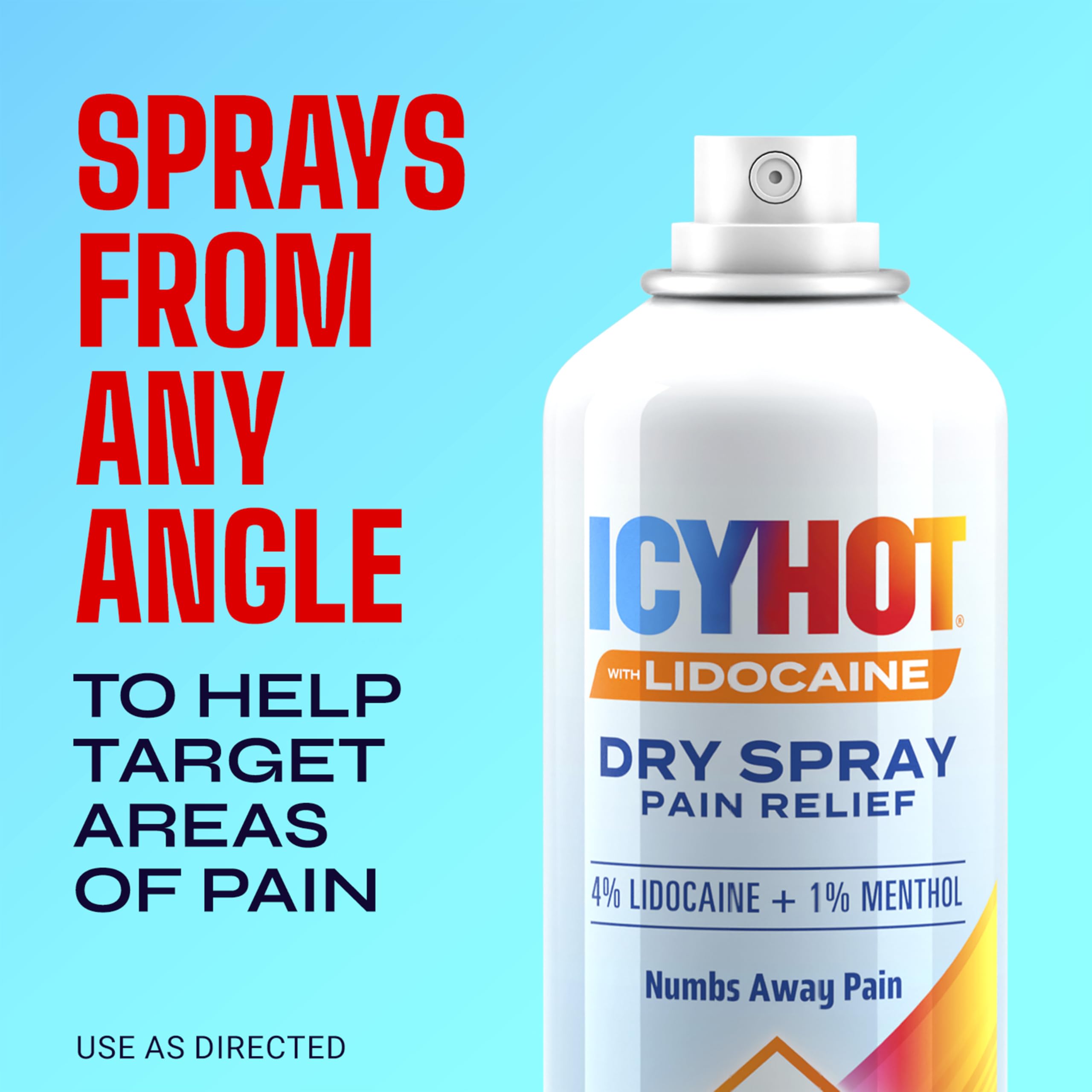 Icy Hot Lidocaine Pain Relief Dry Spray, Numb Aggravated Nerves with Max Strength Lidocaine 4% and Menthol 1%, Fast-Acting Pain Relief for Minor Pain, Backaches, Sprains and Strains, 4 oz Icy Hot buy supplements canada